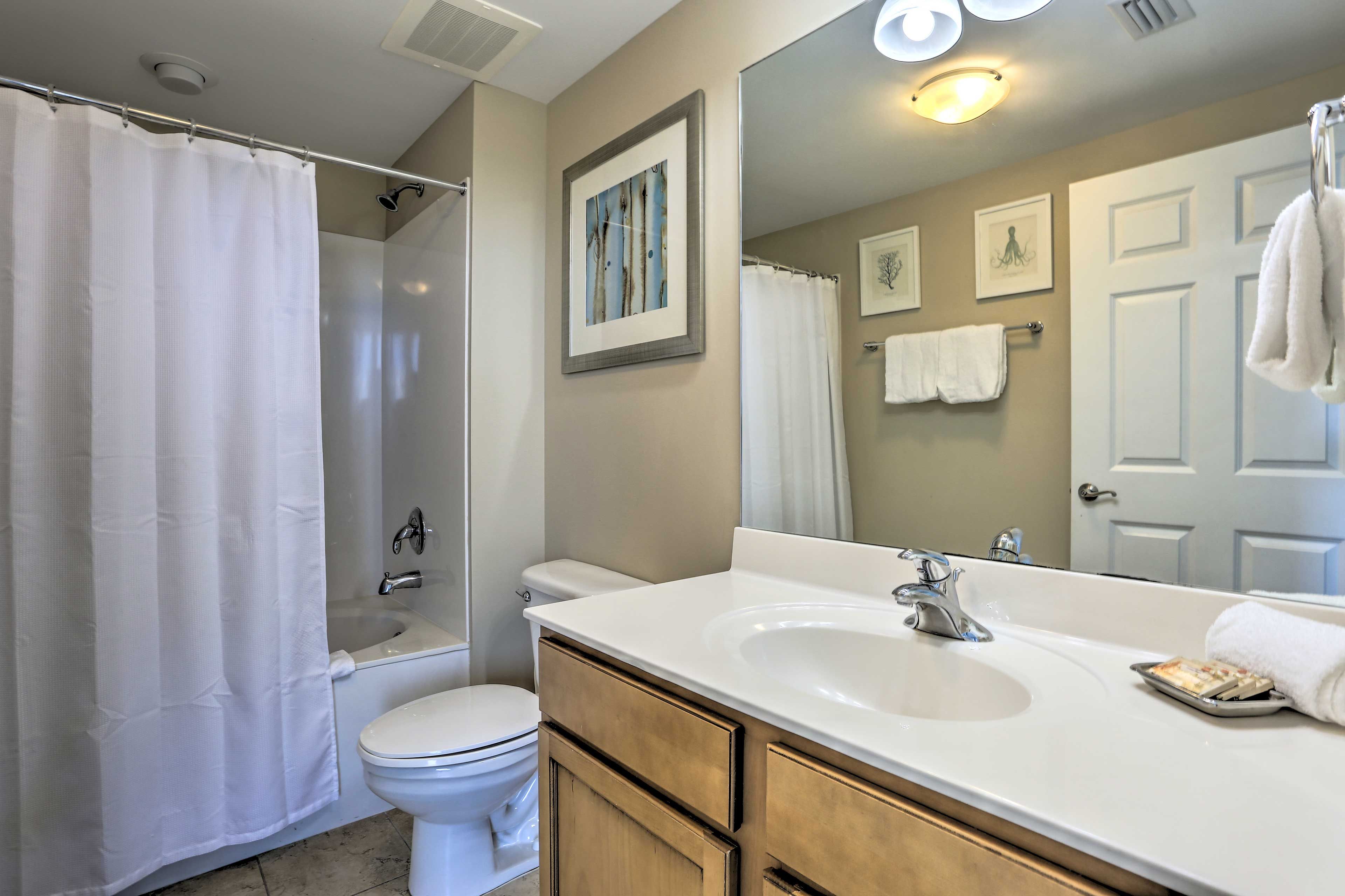 A second full bathroom provides additional privacy.