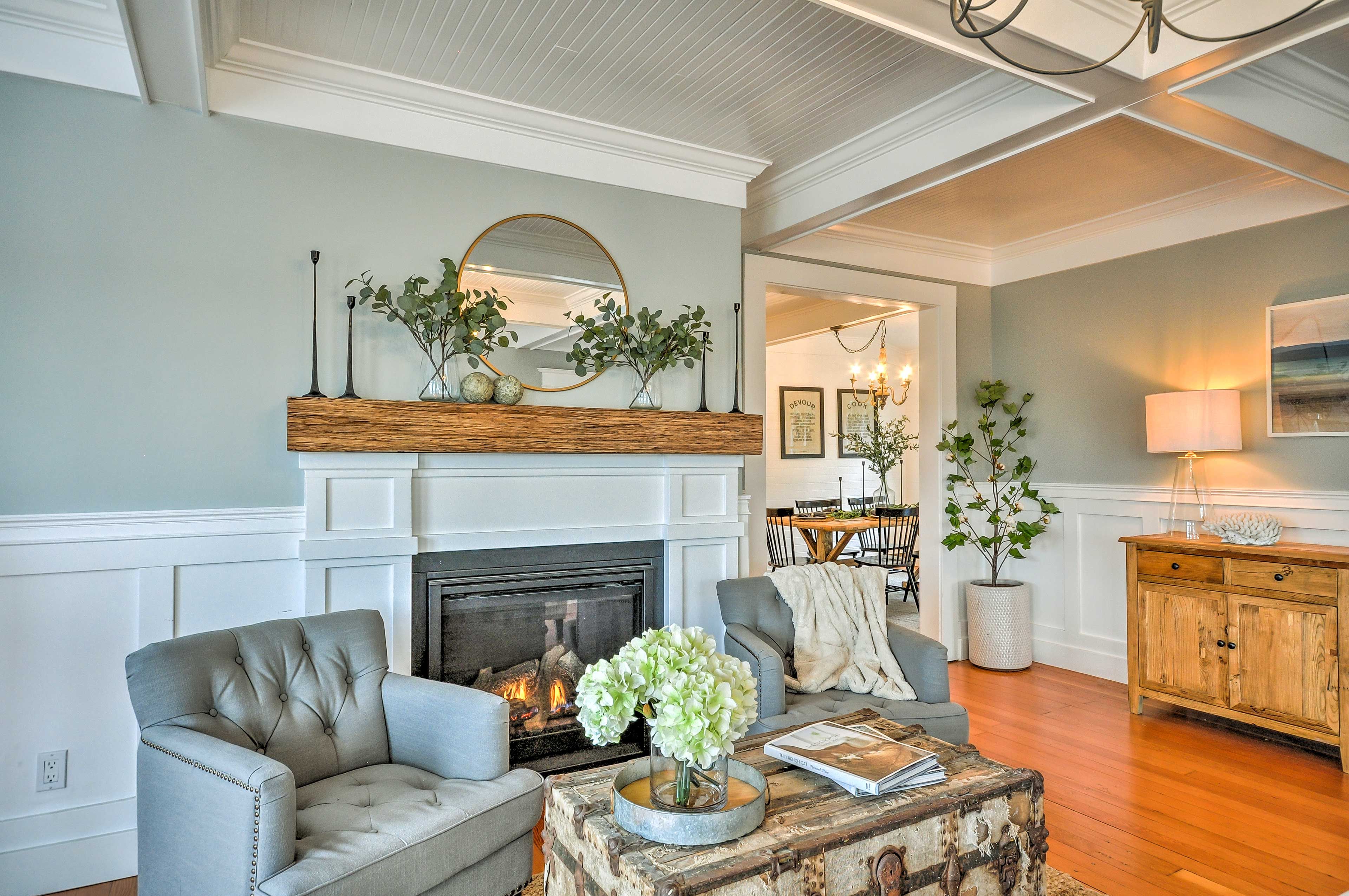 You'll find hardwood floors throughout the home.