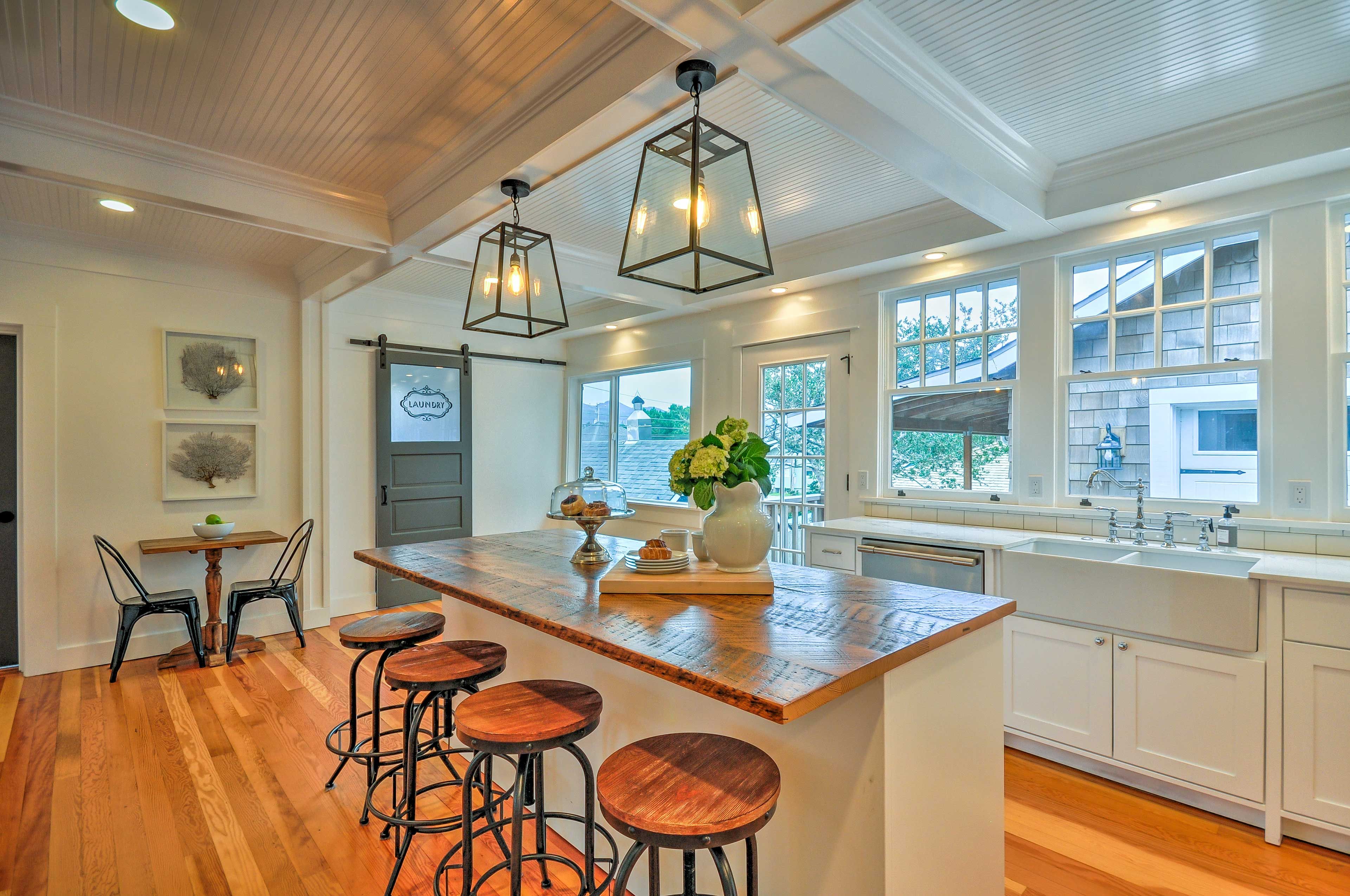 Saddle up to the center island and keep the chef company.