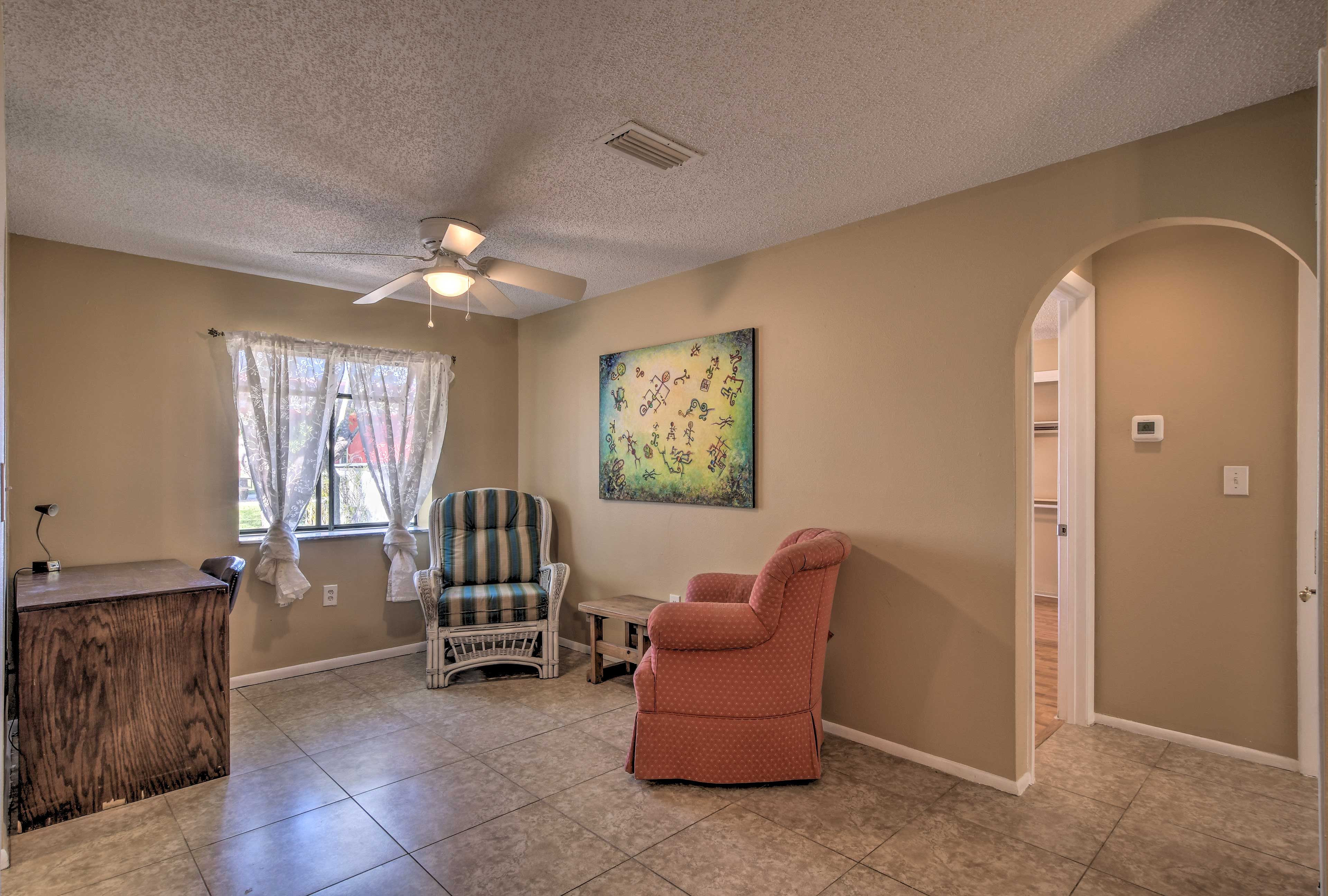 Take a load off and relax on these chairs.