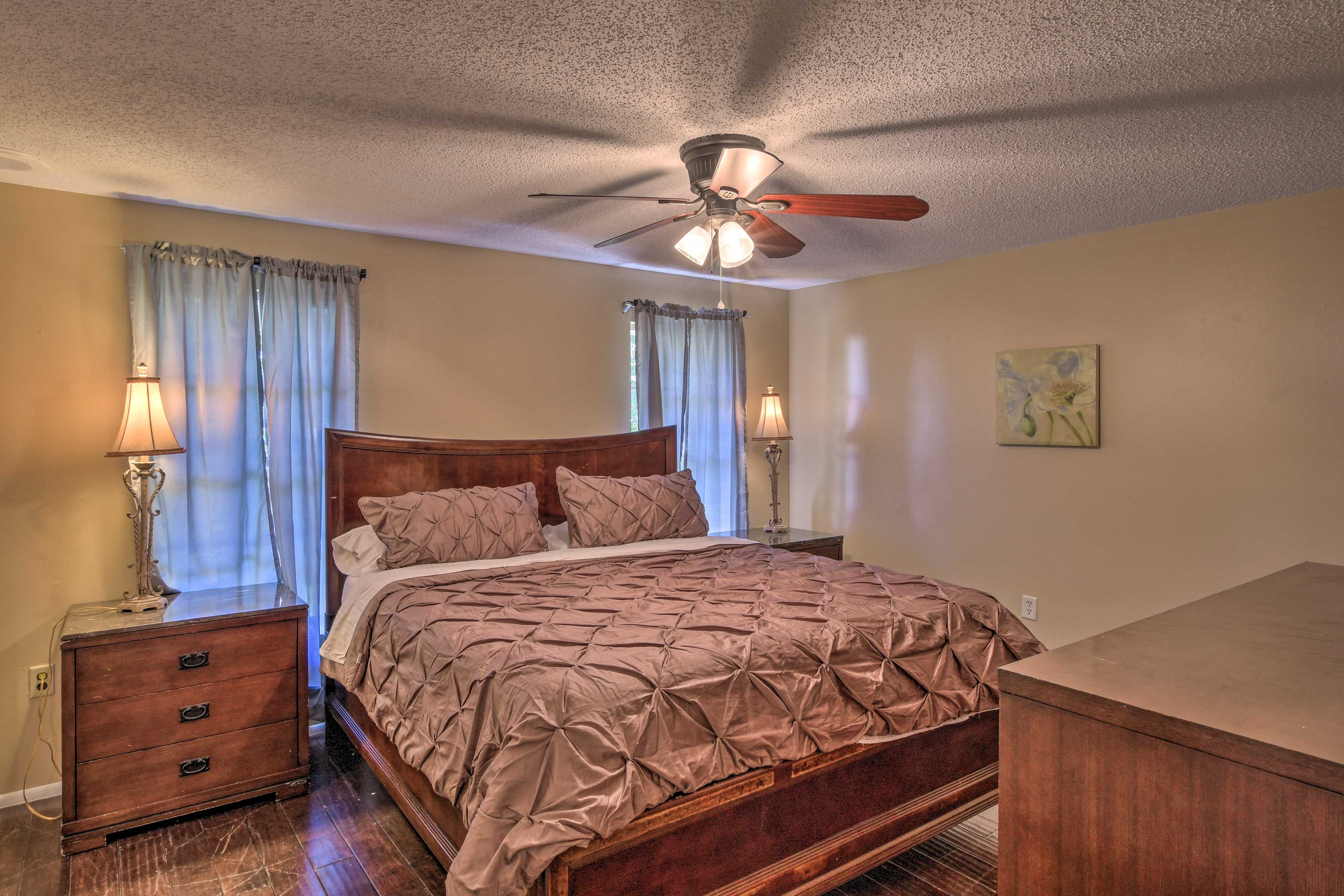 Two guests can claim this bedroom.