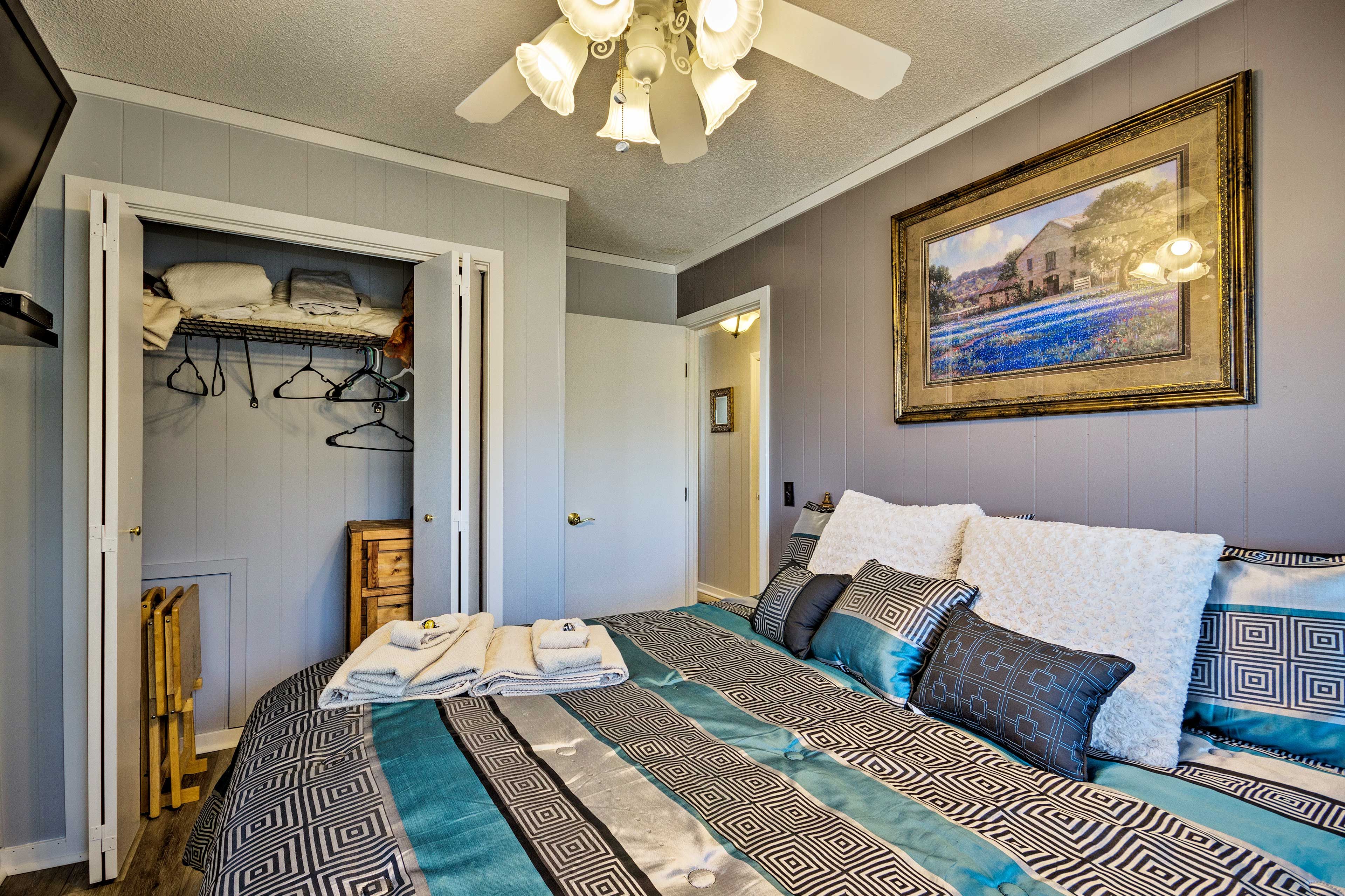 Perfect for couples, this room features a California King bed.