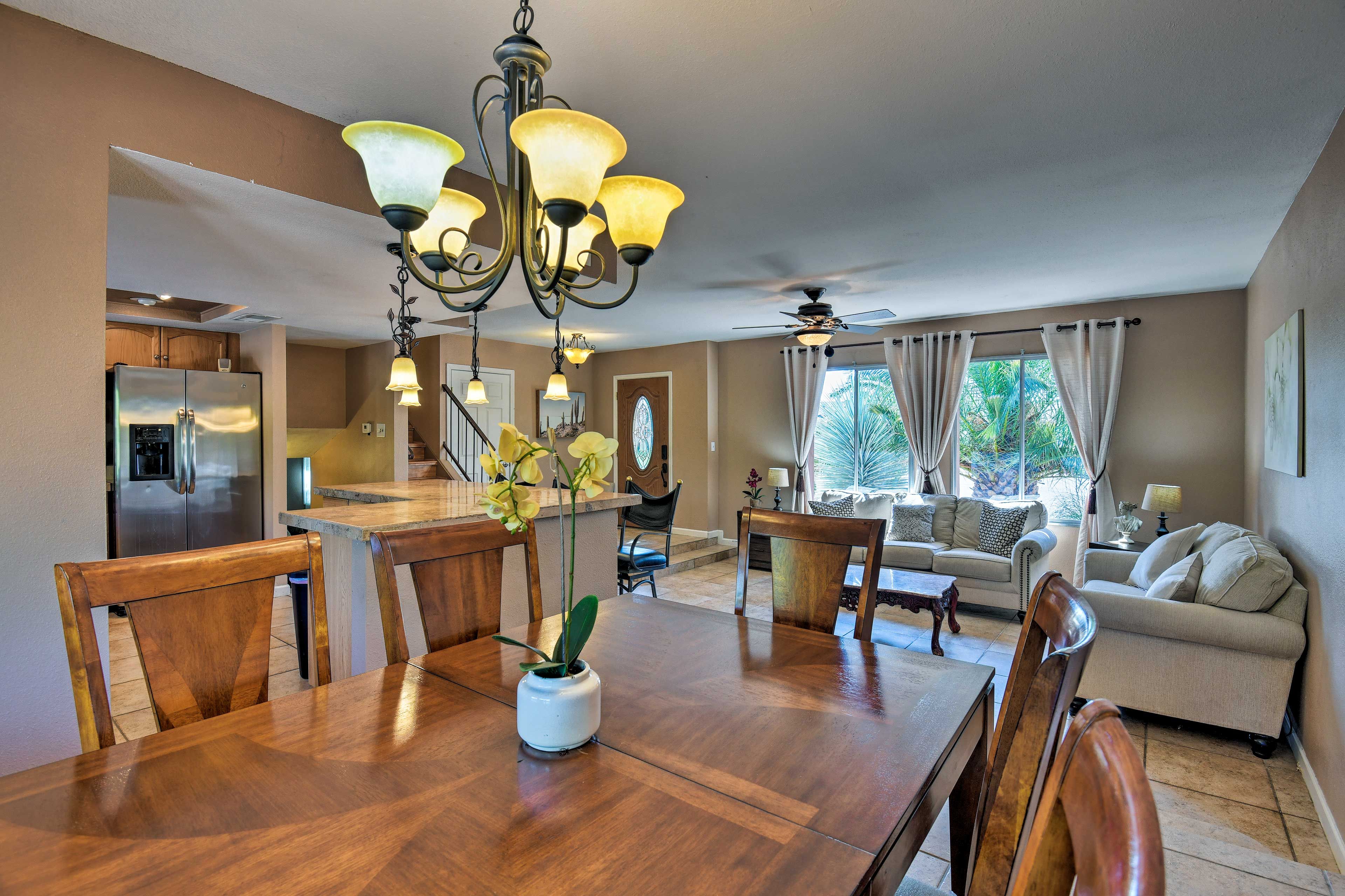 This spacious abode features a warm and welcoming interior with the essentials.