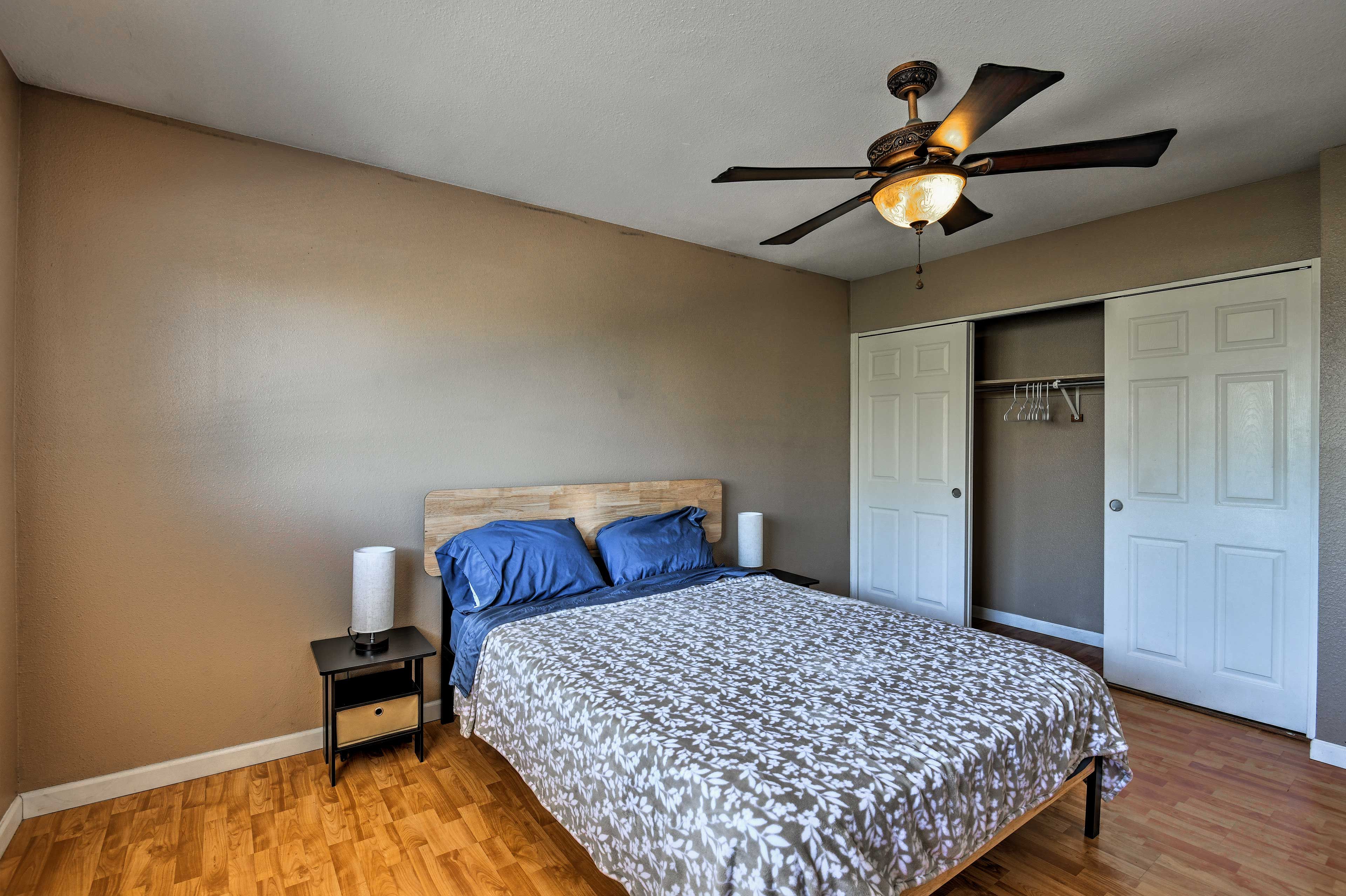 Let the ceiling fan buffer you to sleep each night.
