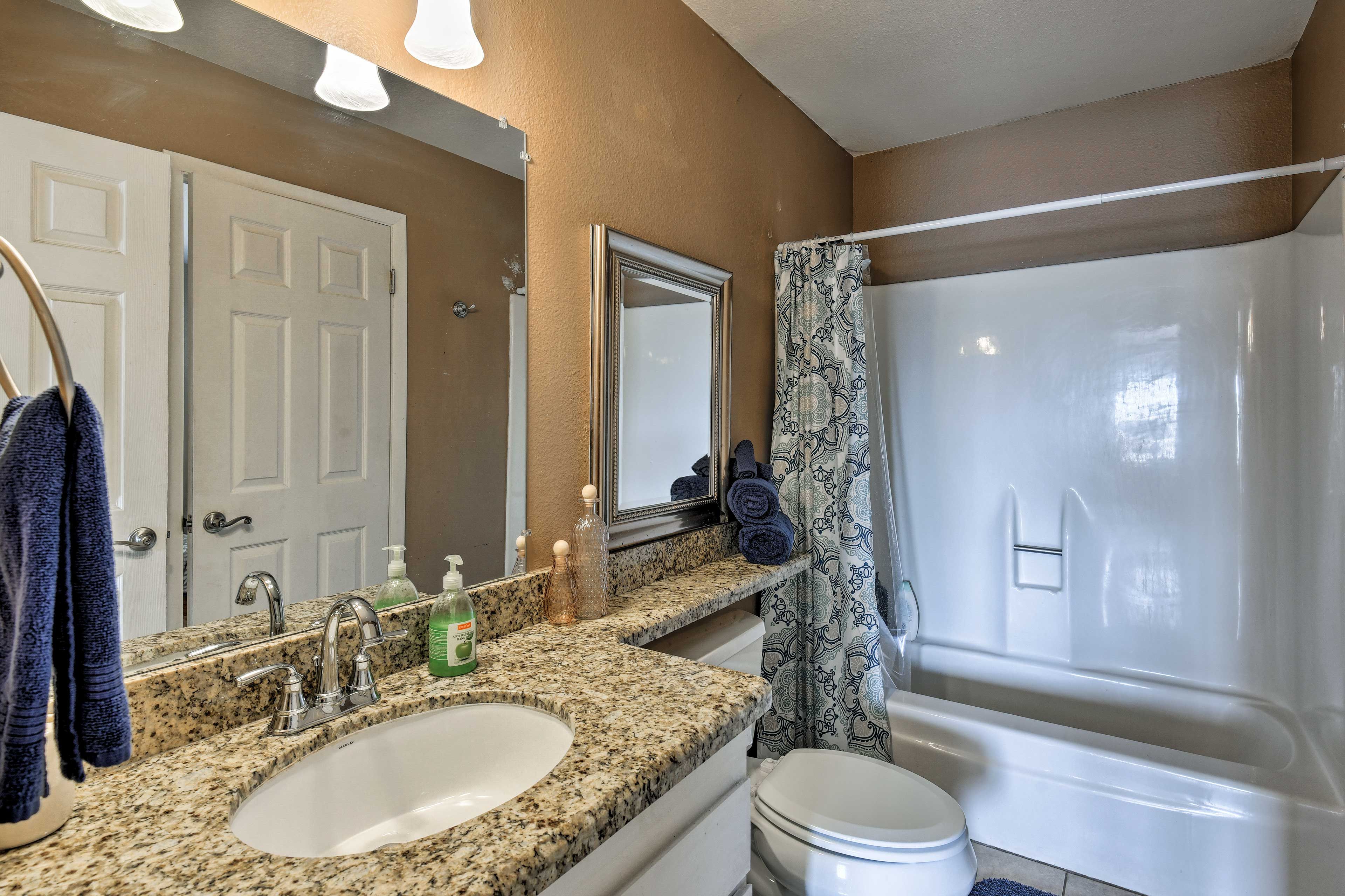 Rinse away the trail dust in the first full bathroom.