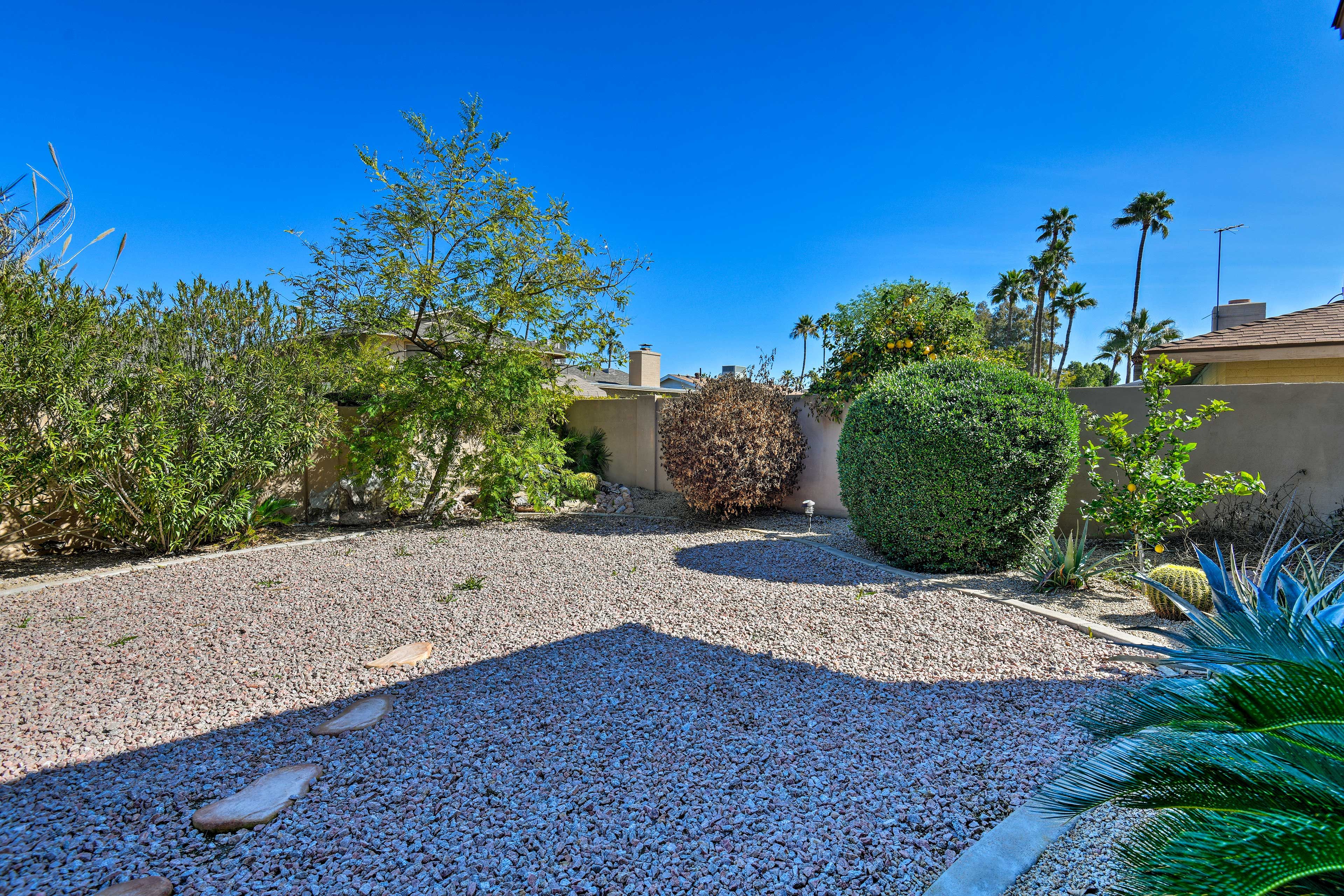 The tall foliage provides ample privacy.