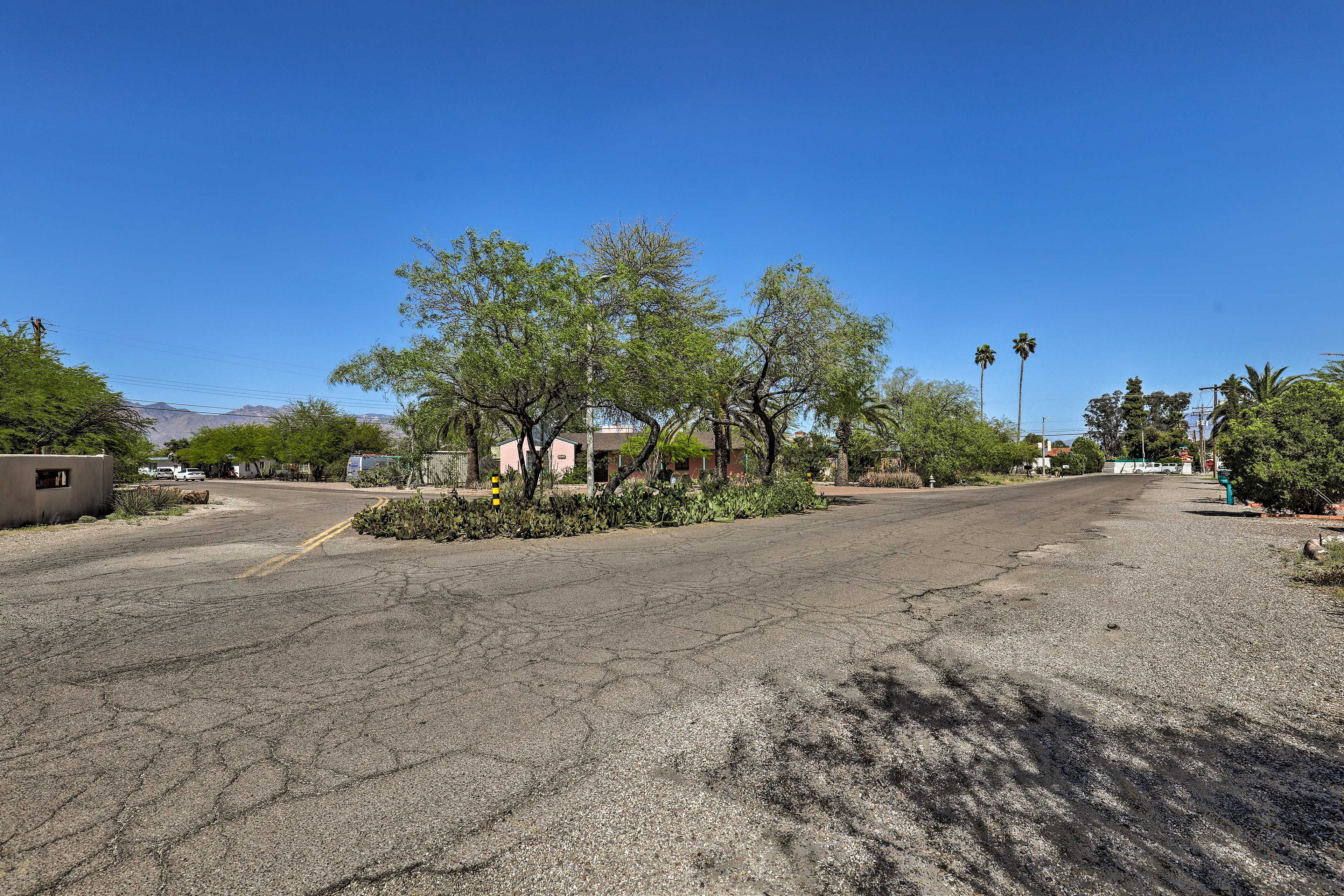 This cozy home is tucked back from the street with easy access to attractions!