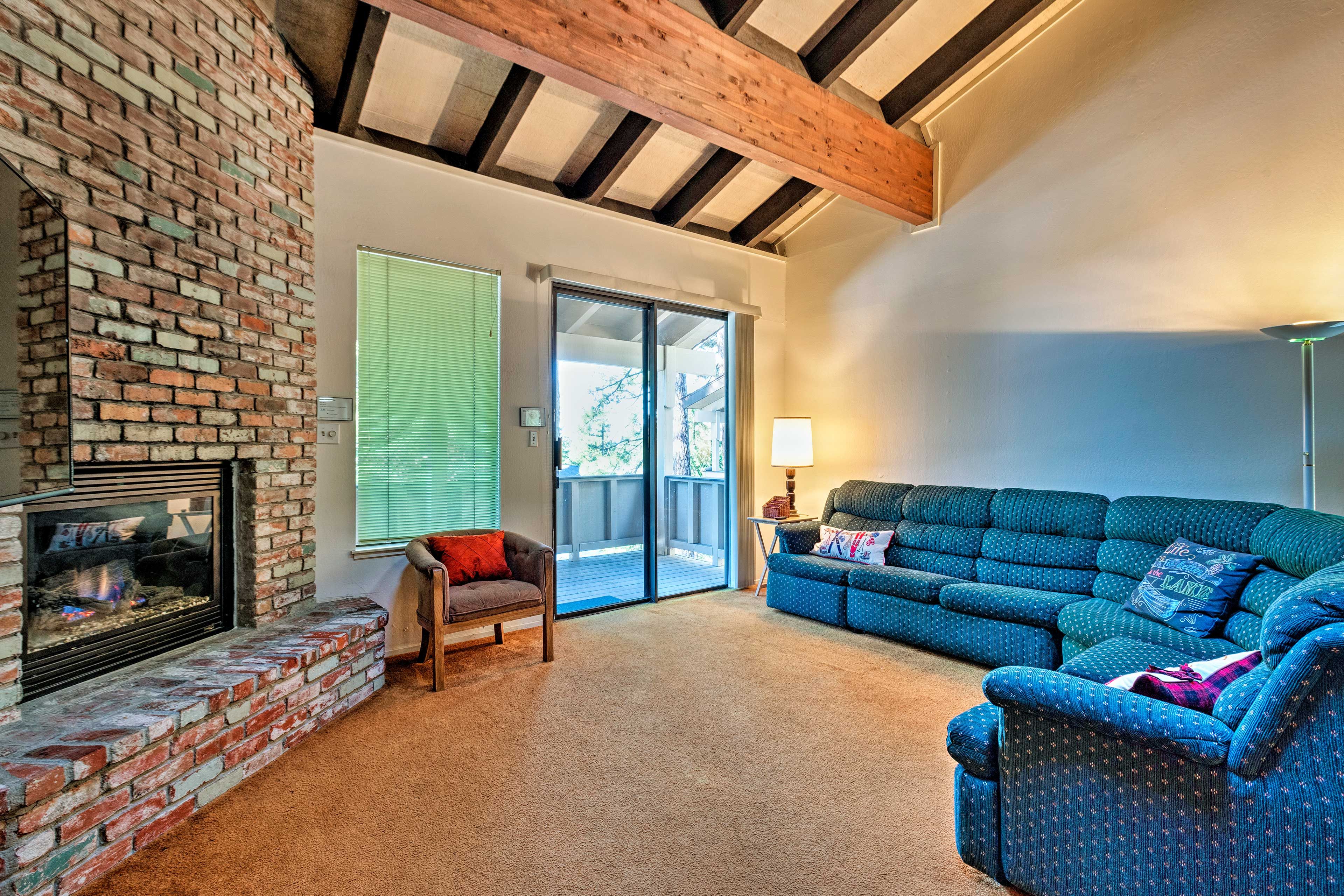 Light the fireplace to stay warm on cold nights.