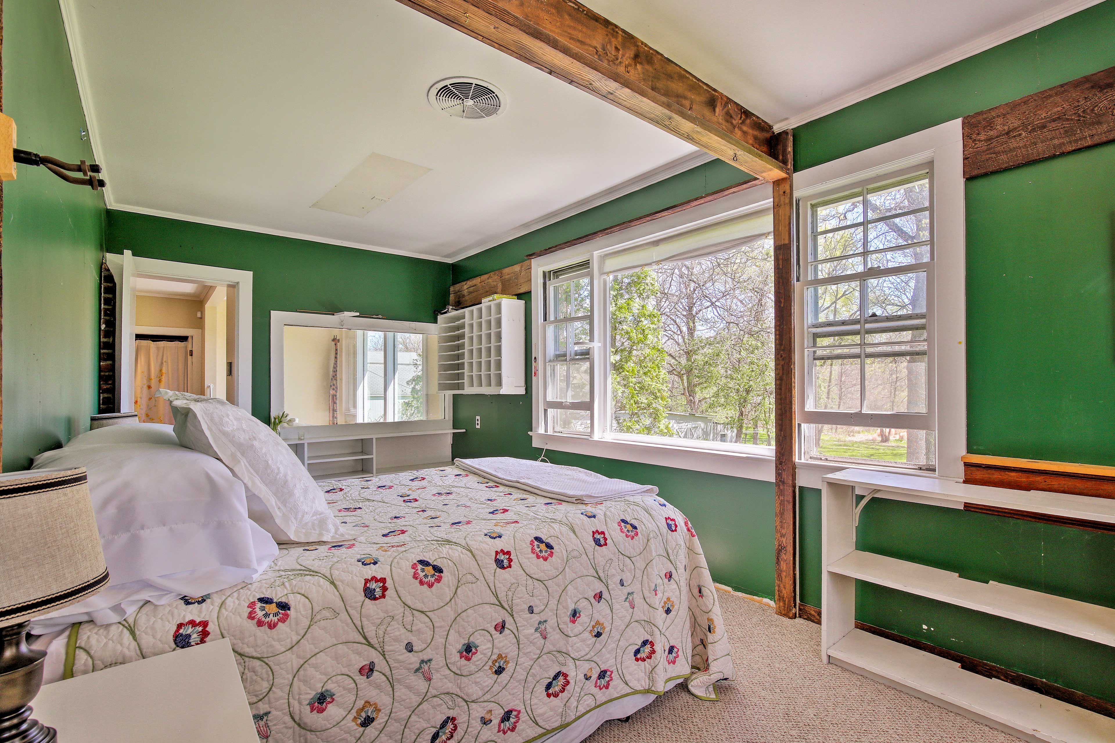 Rest easy in the full bed and wake to stunning views through the picture window.