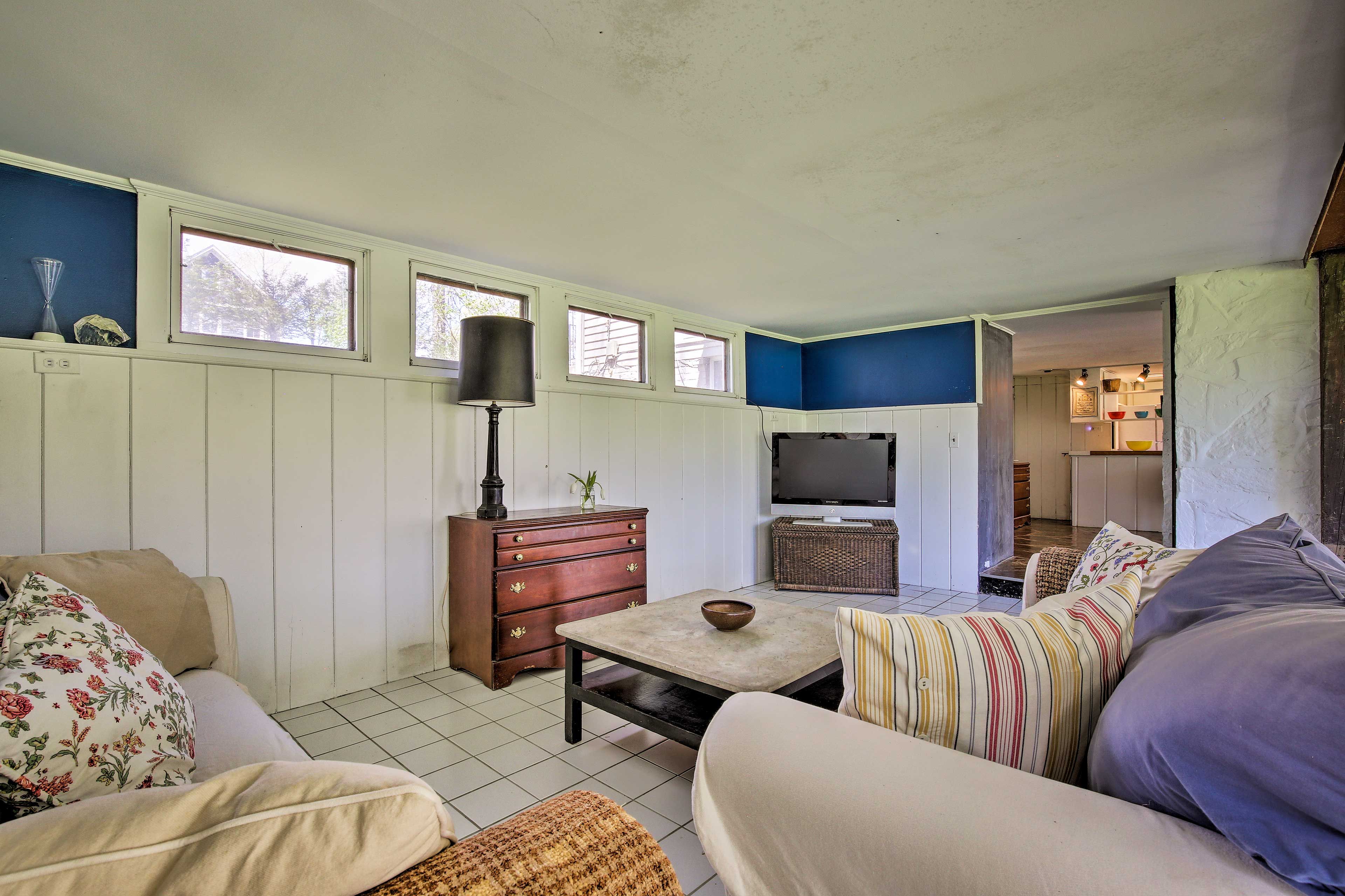 Up to 12 guests can stay in the bright interior.