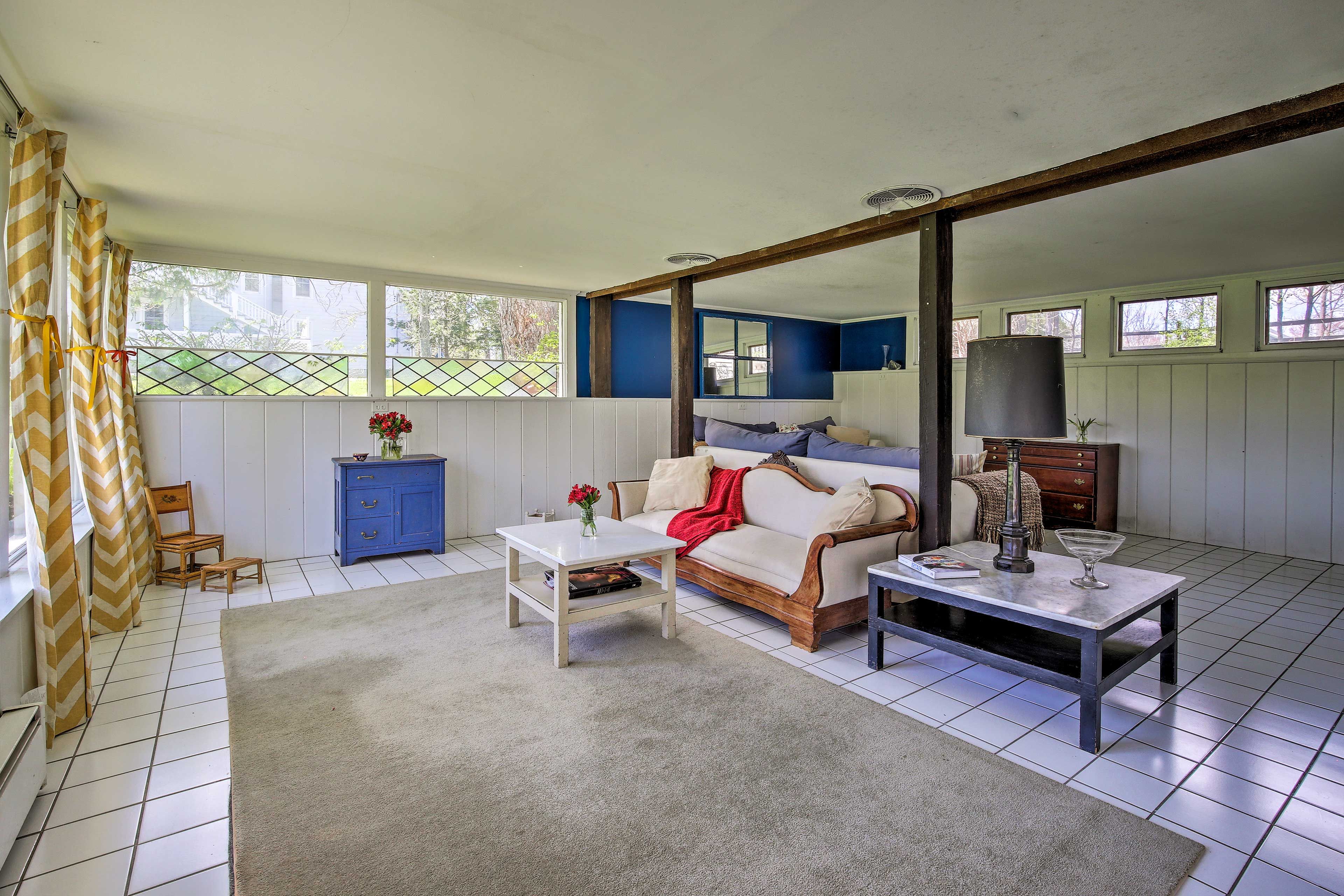 Bask in the sunlight as you curl up on the couch.
