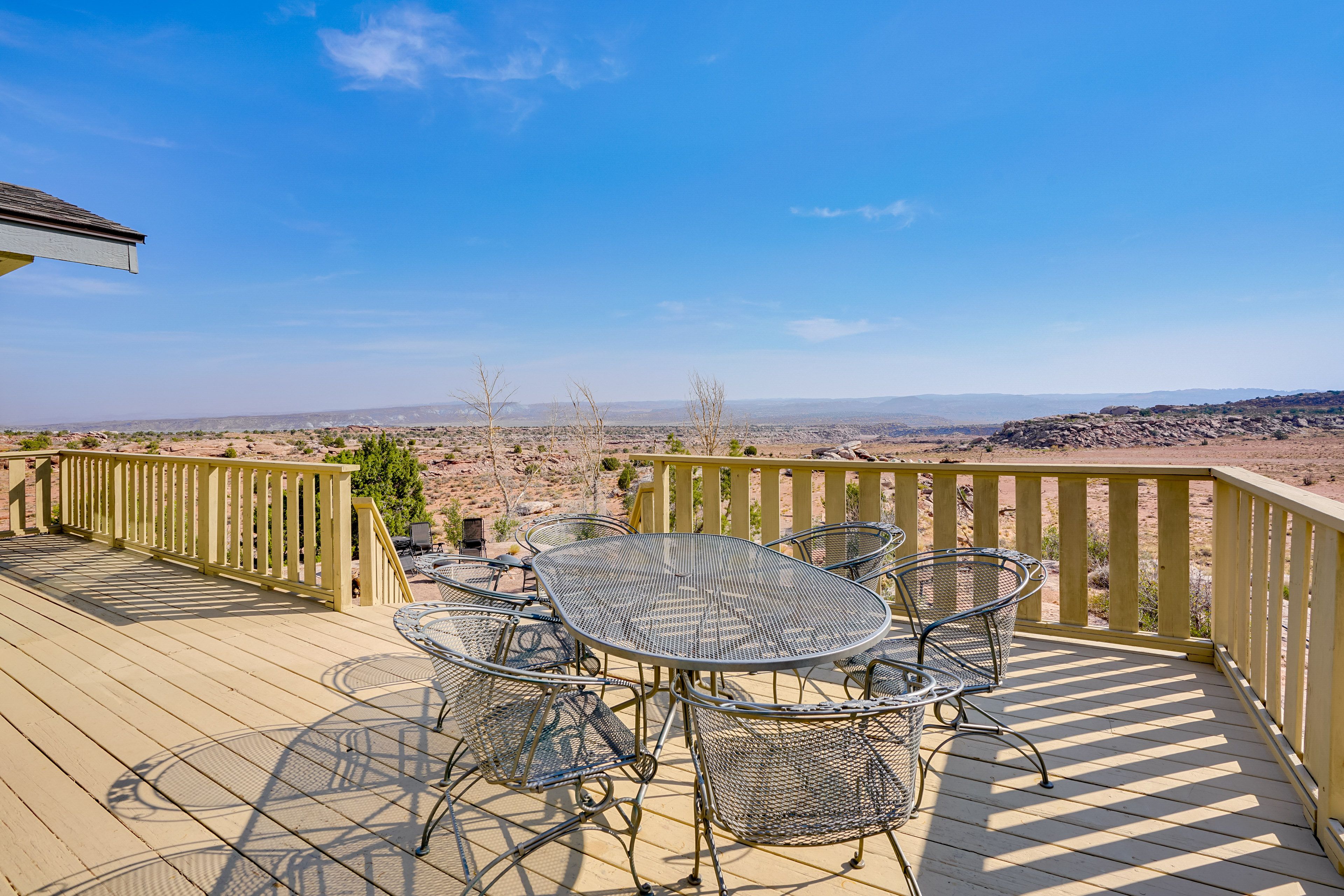 Moab Vacation Rental | 3BR | 2BA | 1,935 Sq Ft | Stairs to Access