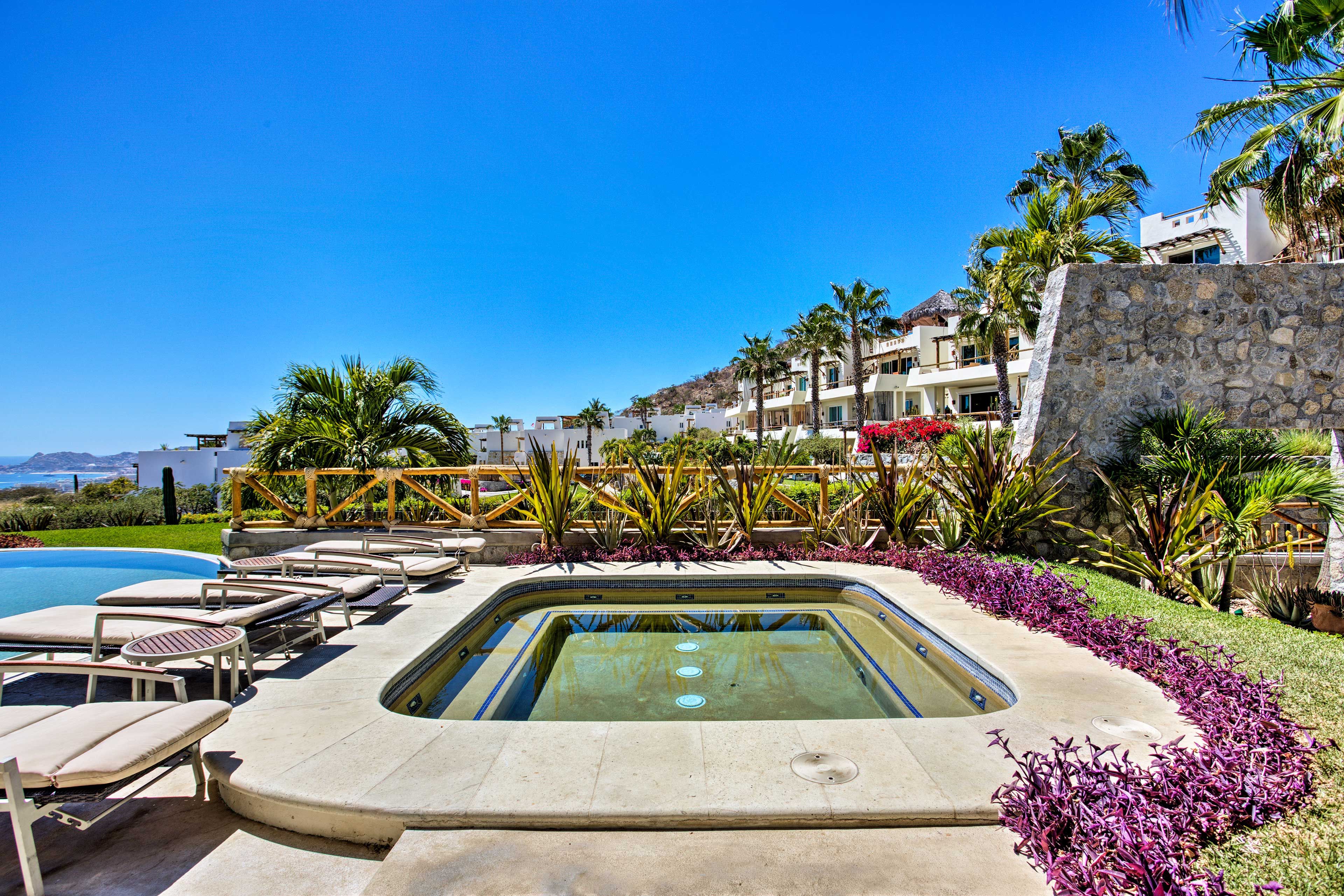 Soak your legs in the hot tub.