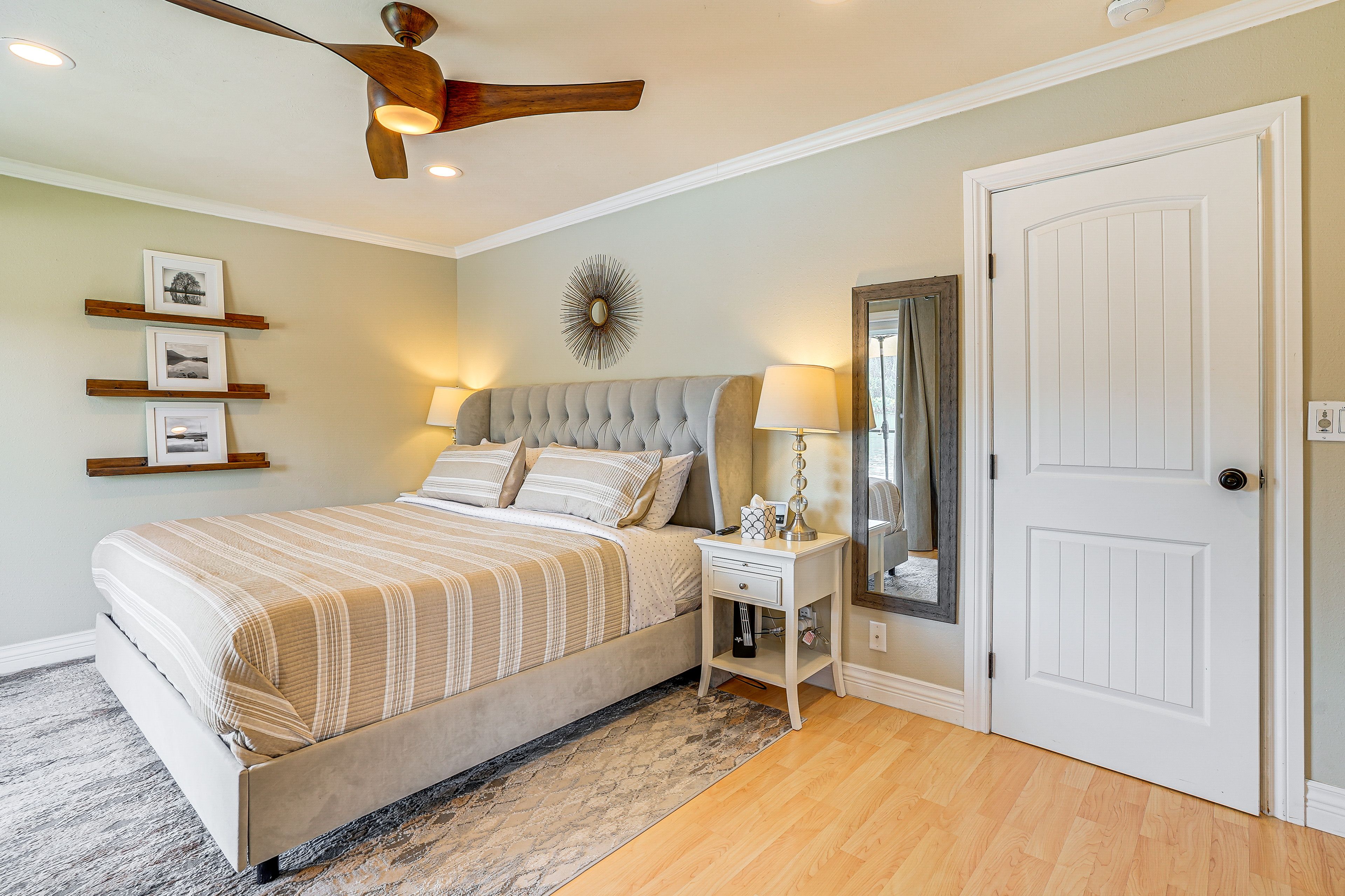 Bedroom 2 | King Bed | Flat-Screen TV | Deck Access | Main Level