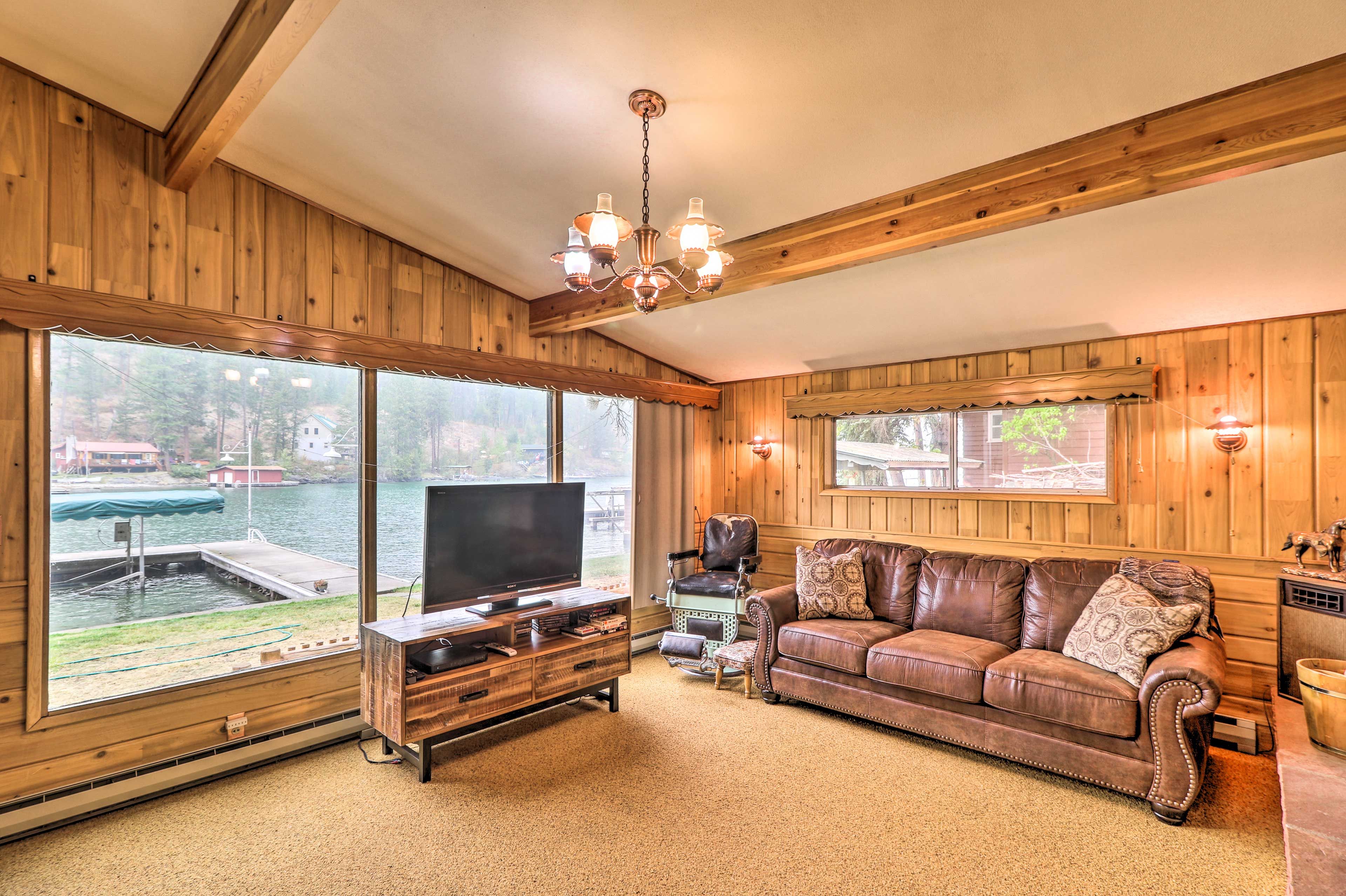 Living Area | Lakefront Views