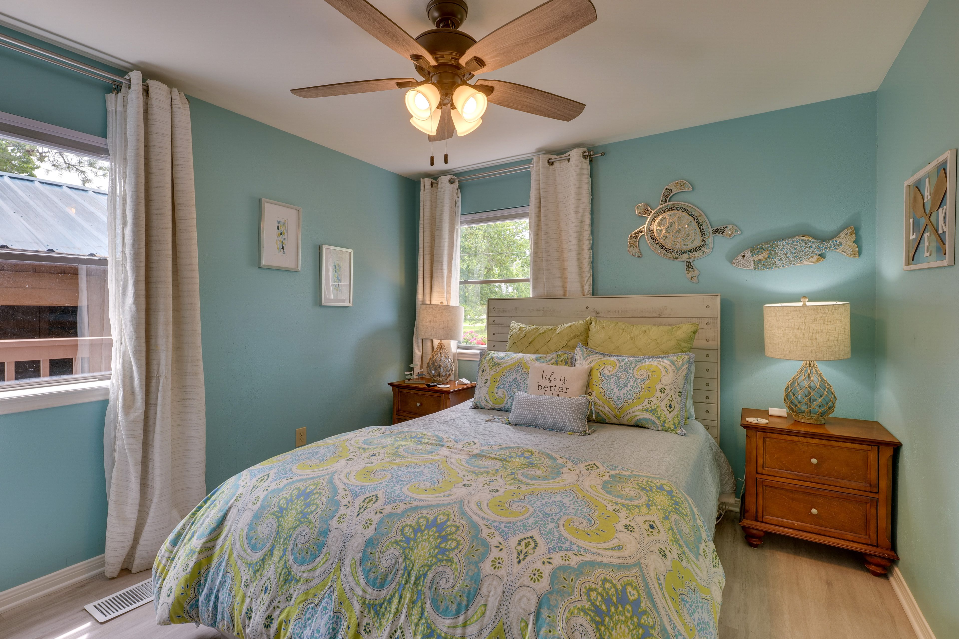 Bedroom 2 | Queen Bed | SeaGlass Bedroom | Light & Bright