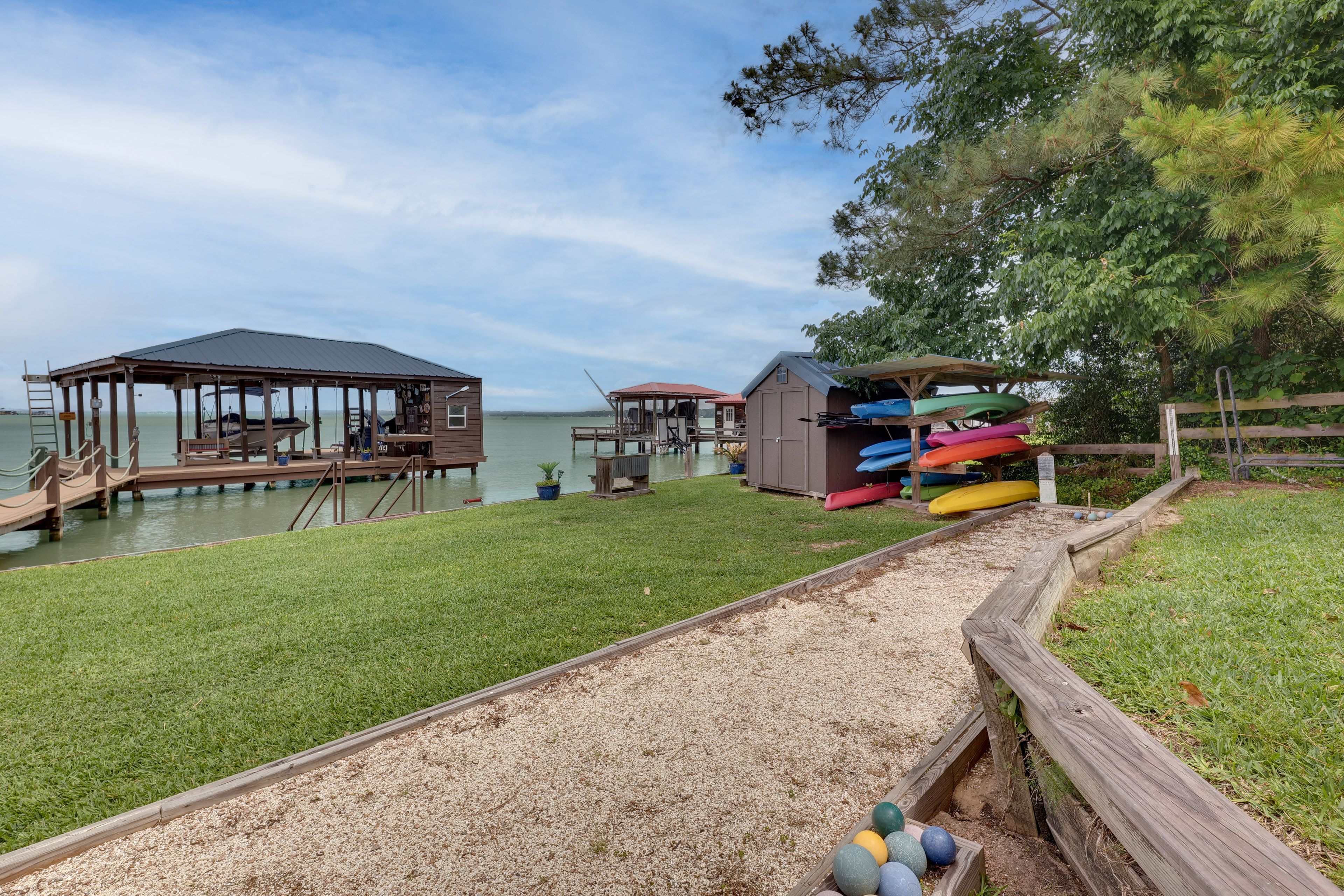 10 Kayaks (All Ages) | Horseshoes | Bocce Ball Court | Waterside Basketball Goal