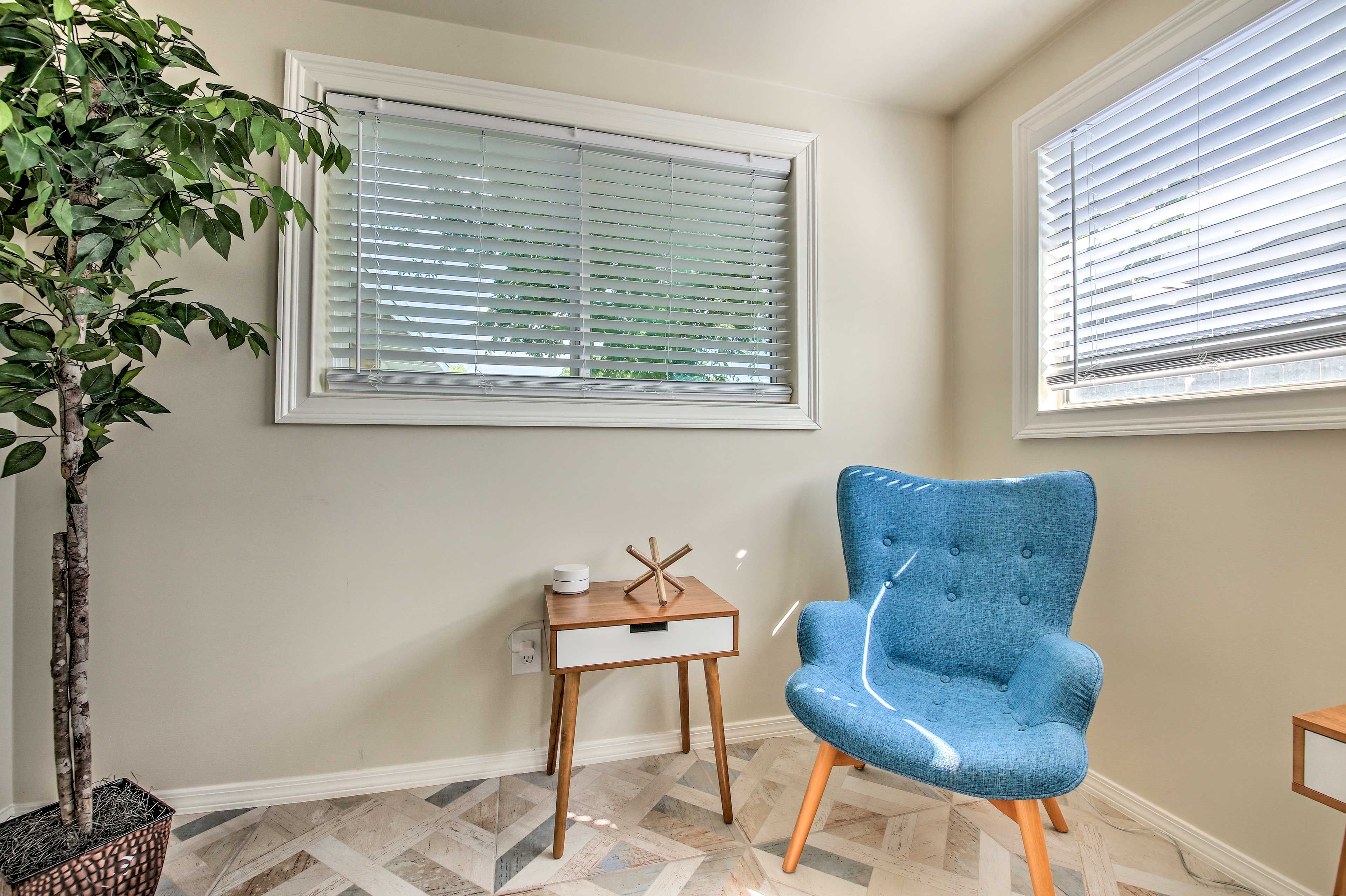 The natural light will illuminate the pages on your latest read.