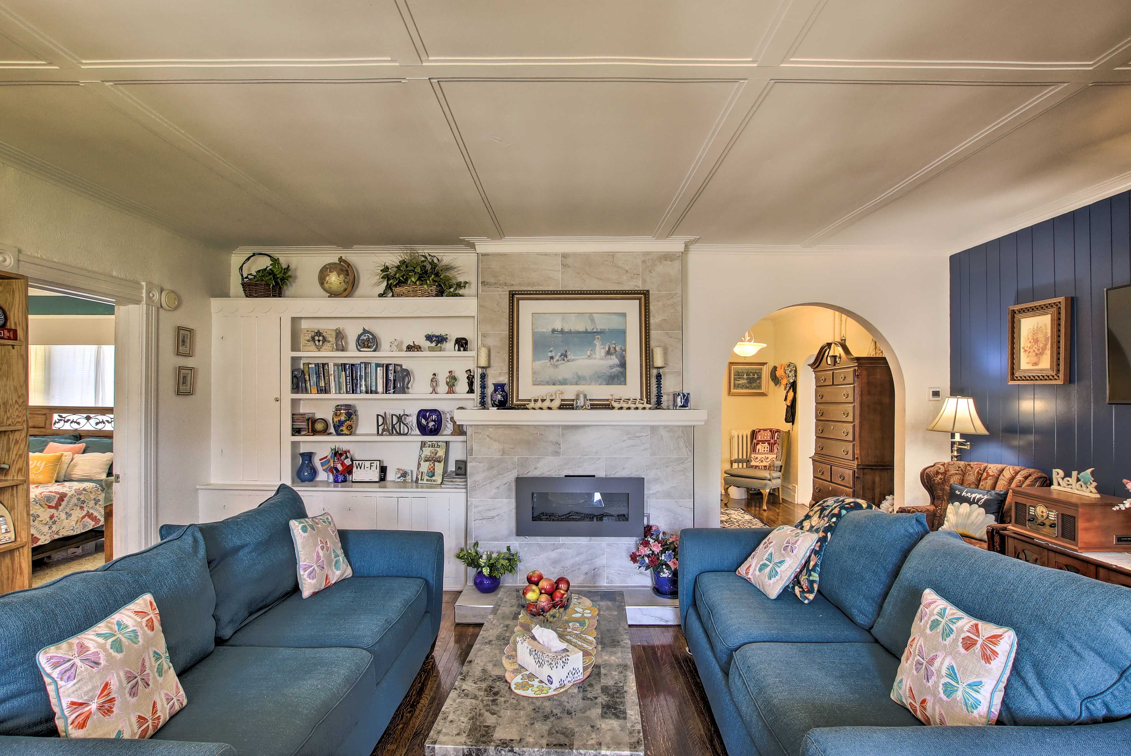 Living Room | Smart TV | Electric Fireplace | Central Heat | Window A/C Unit