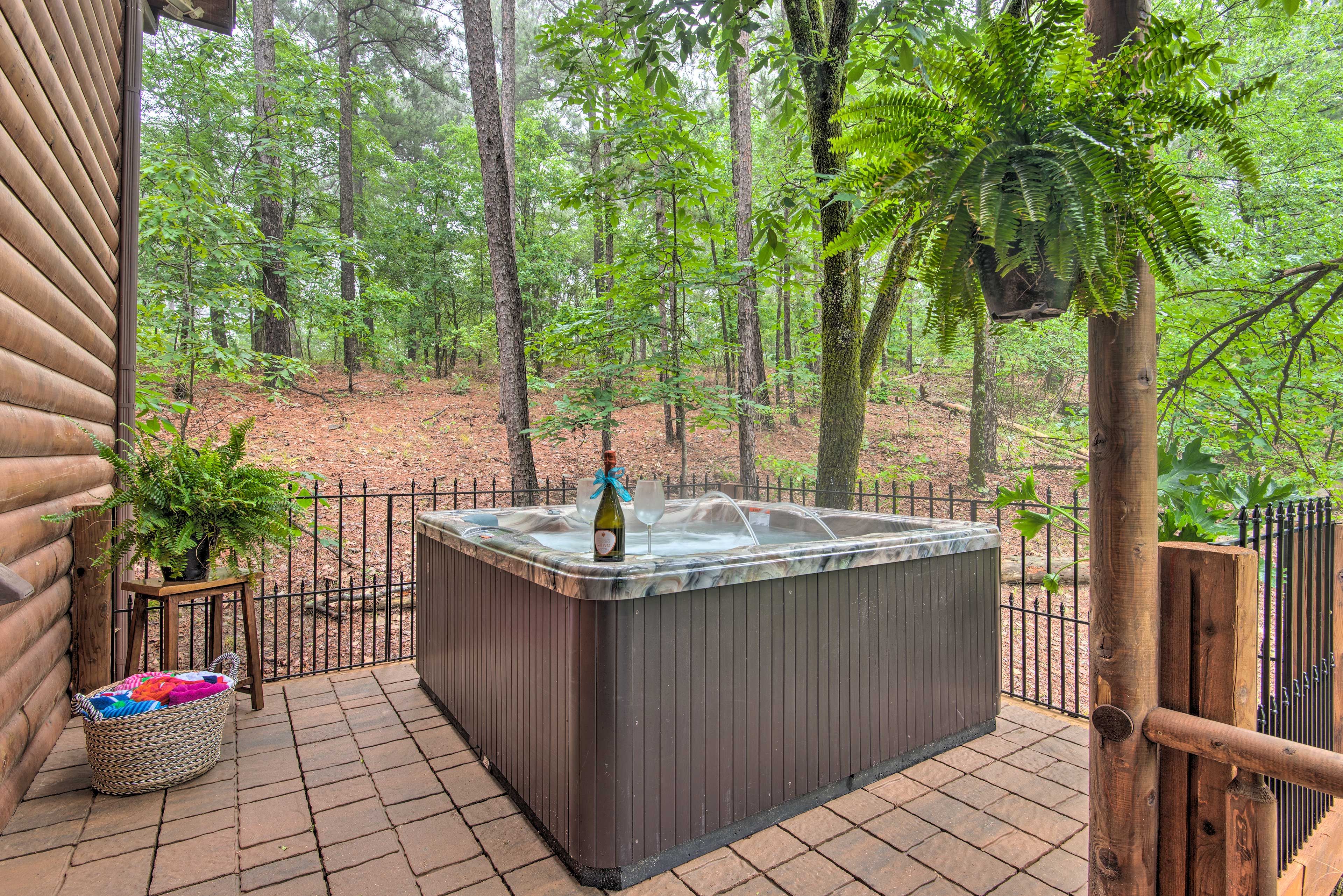 The newly installed private hot tub is the ultimate relaxation spot!