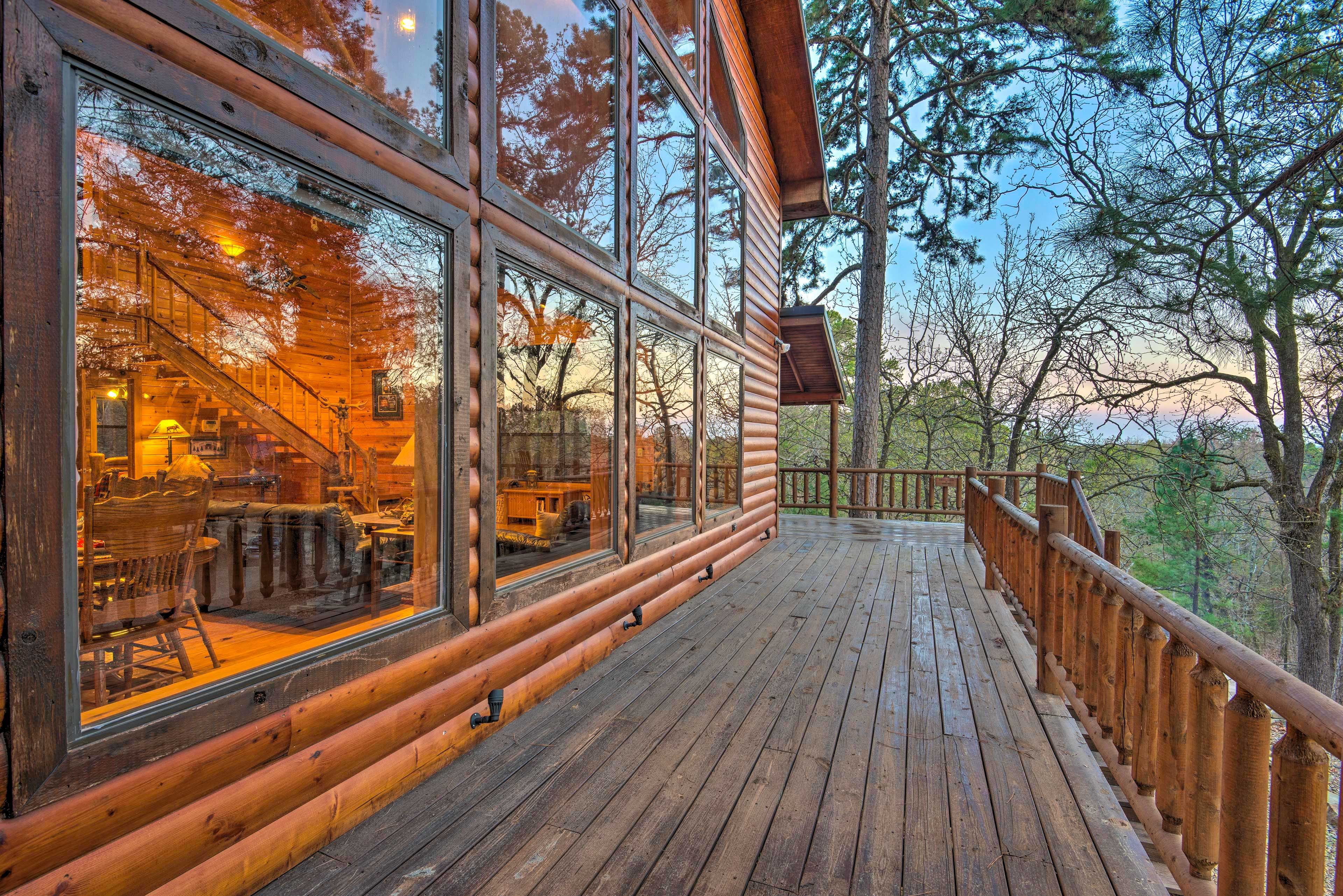 With a big deck, wall of windows, and more, 'Dancing Bear Lodge' can't be beat!