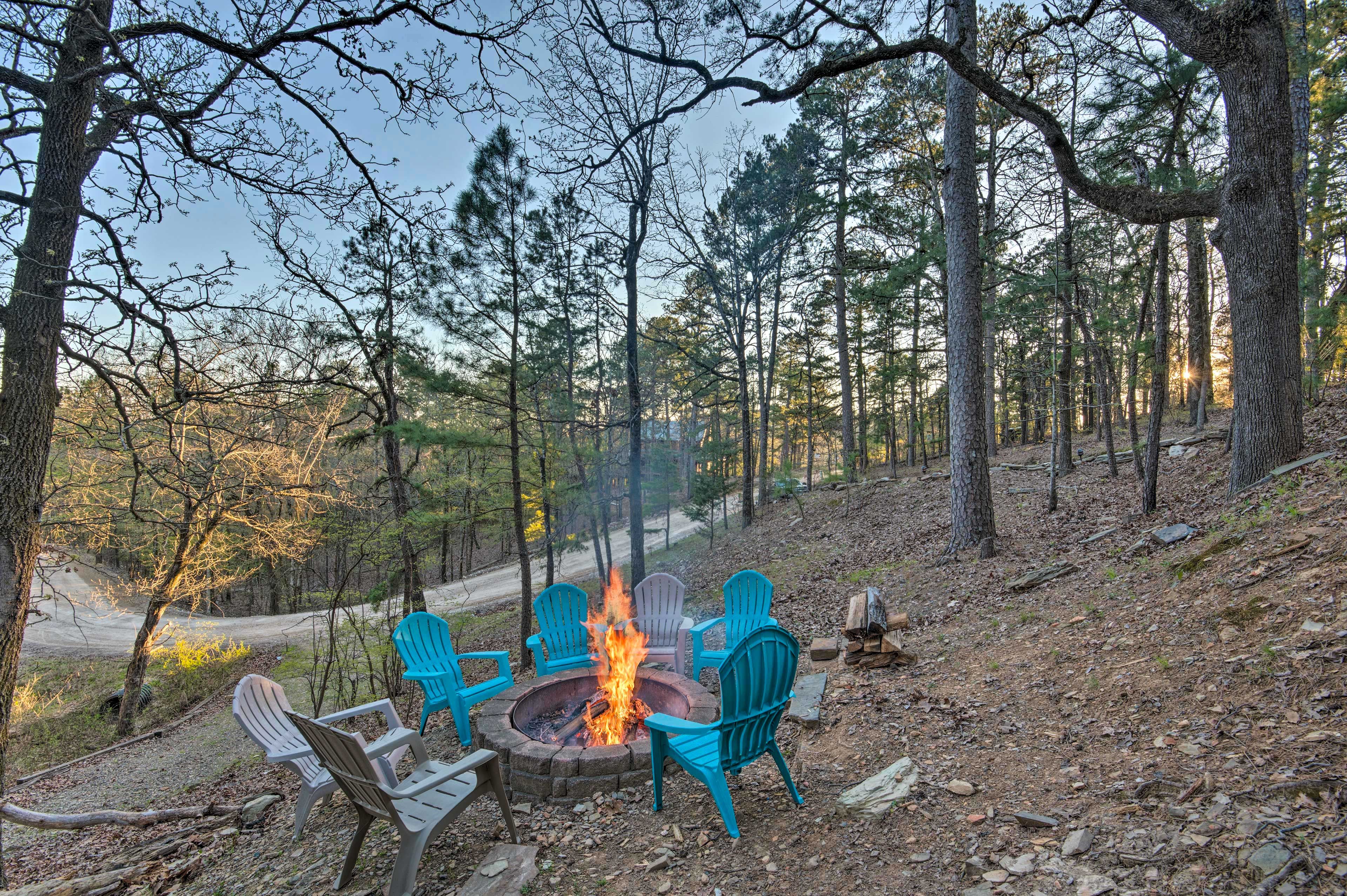 Gather around the fire pit and roast marshmallows.