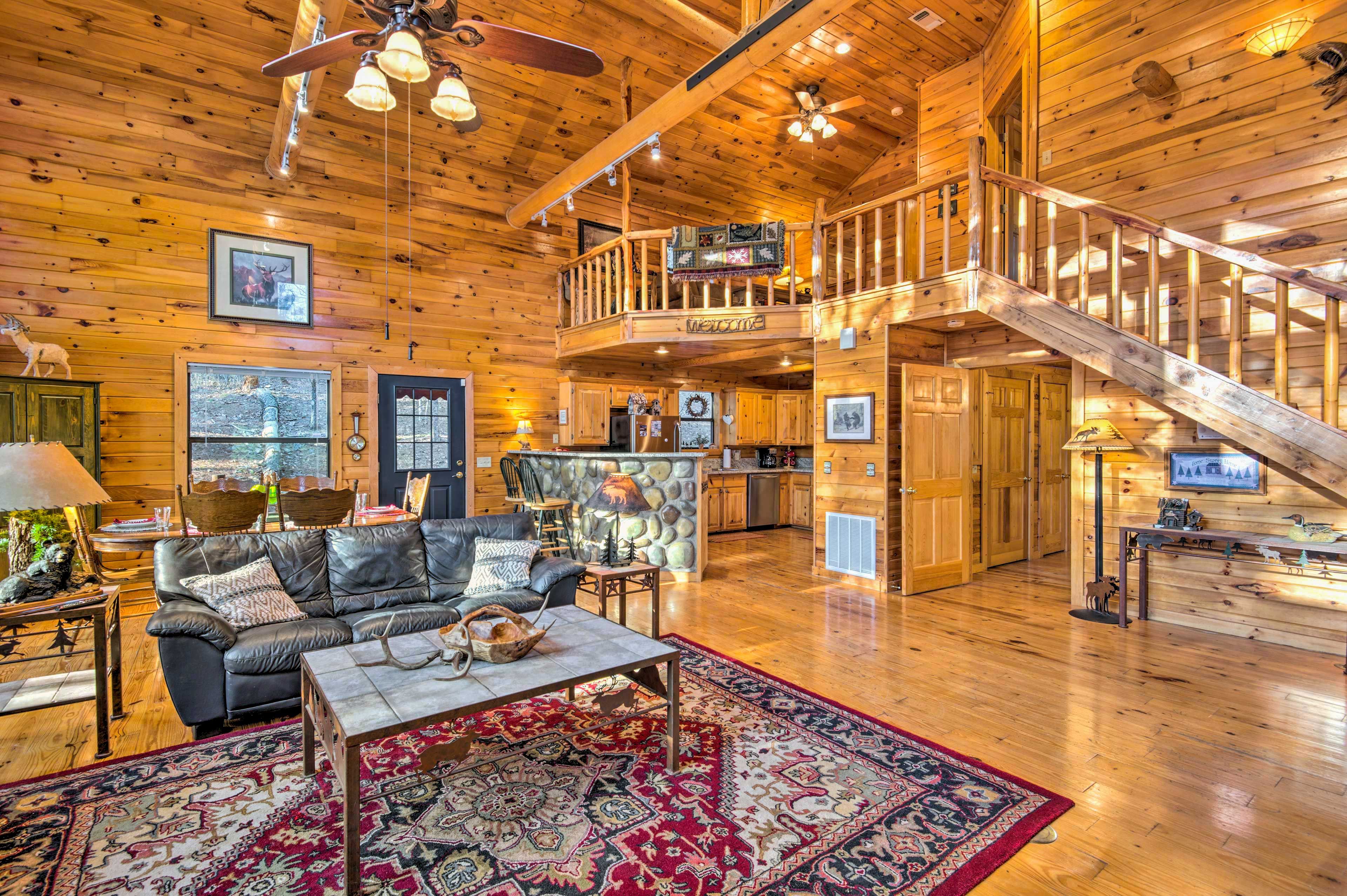 The open floor plan gives the home an inviting ambiance.