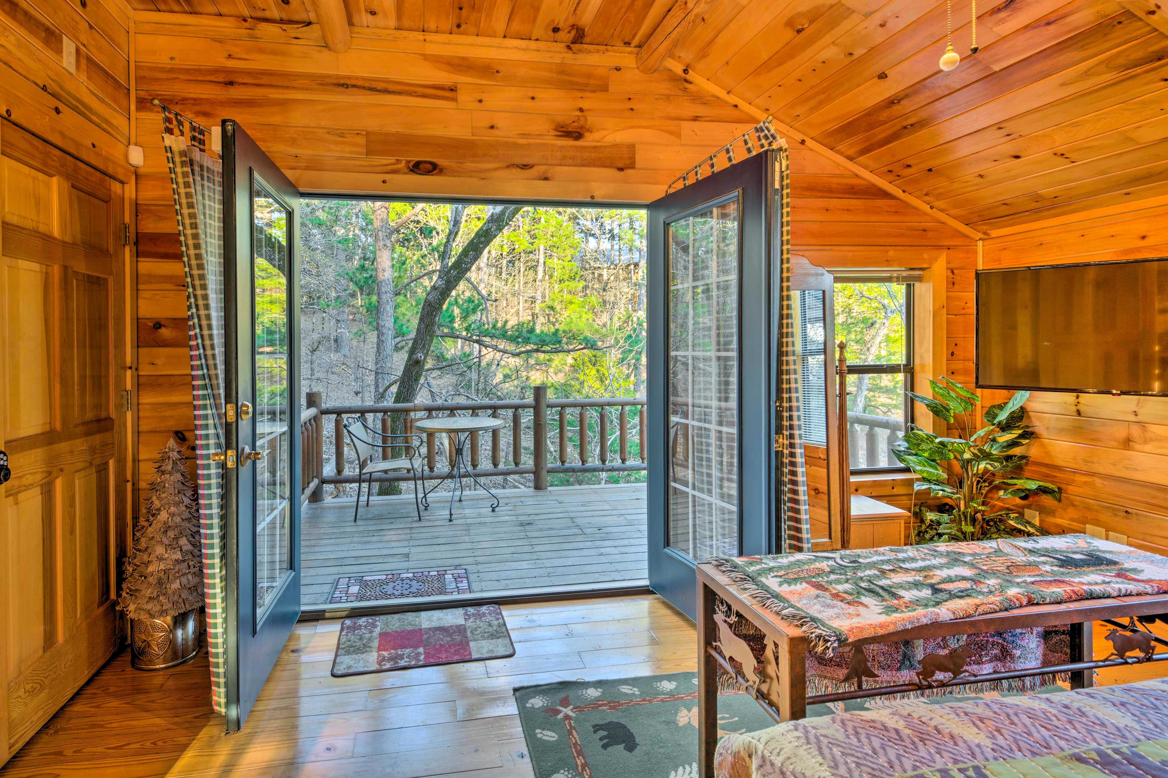 Head outside and relax on the balcony.
