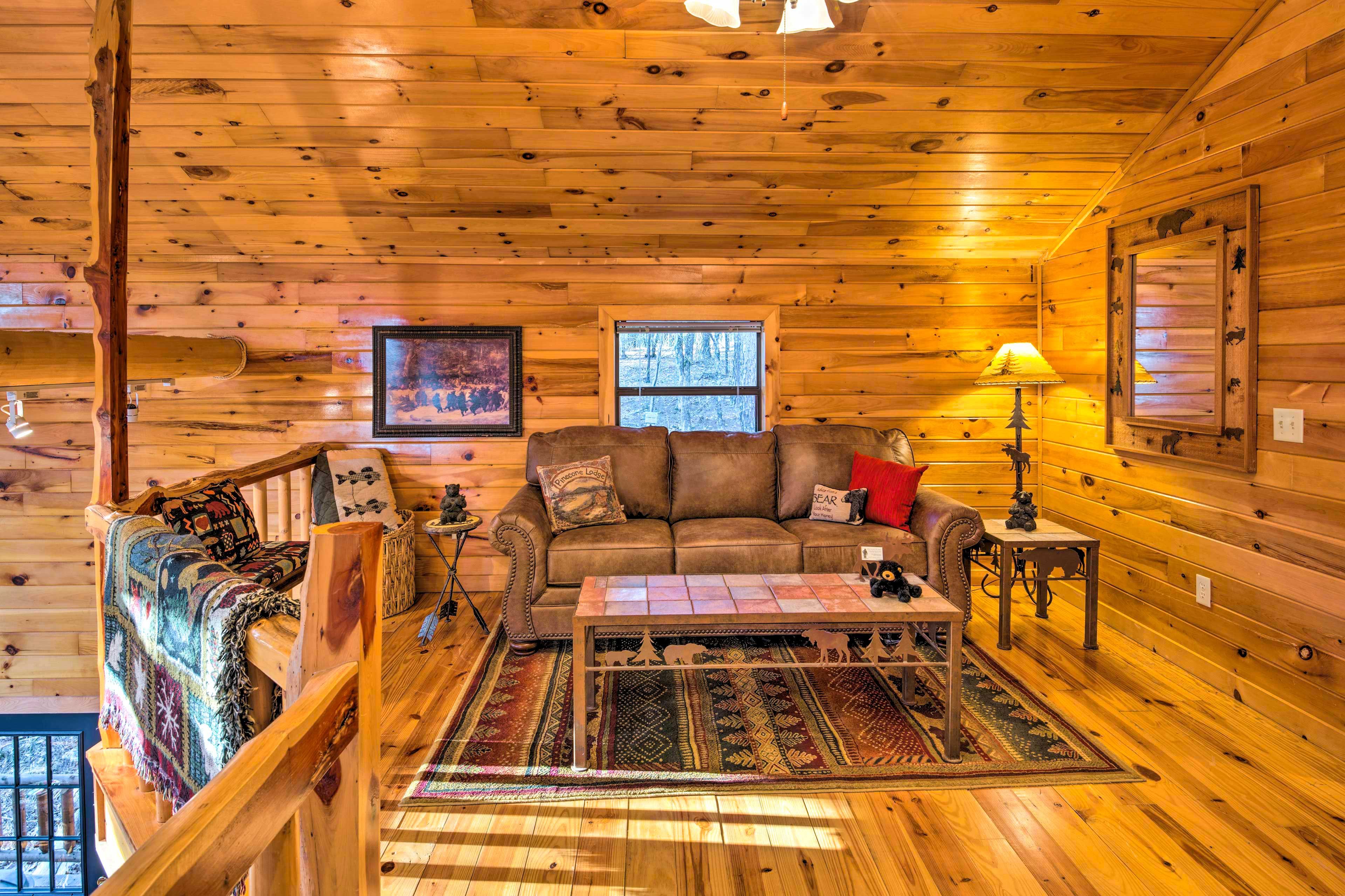 Curl up with a book in the furnished loft.