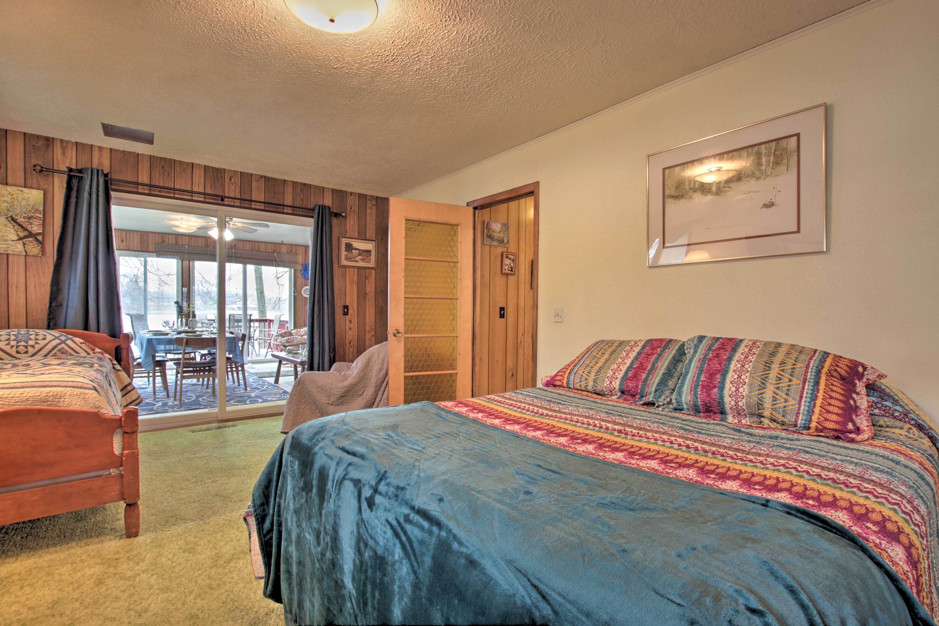 The home features 4 bedrooms for a group of up to 12 guests.