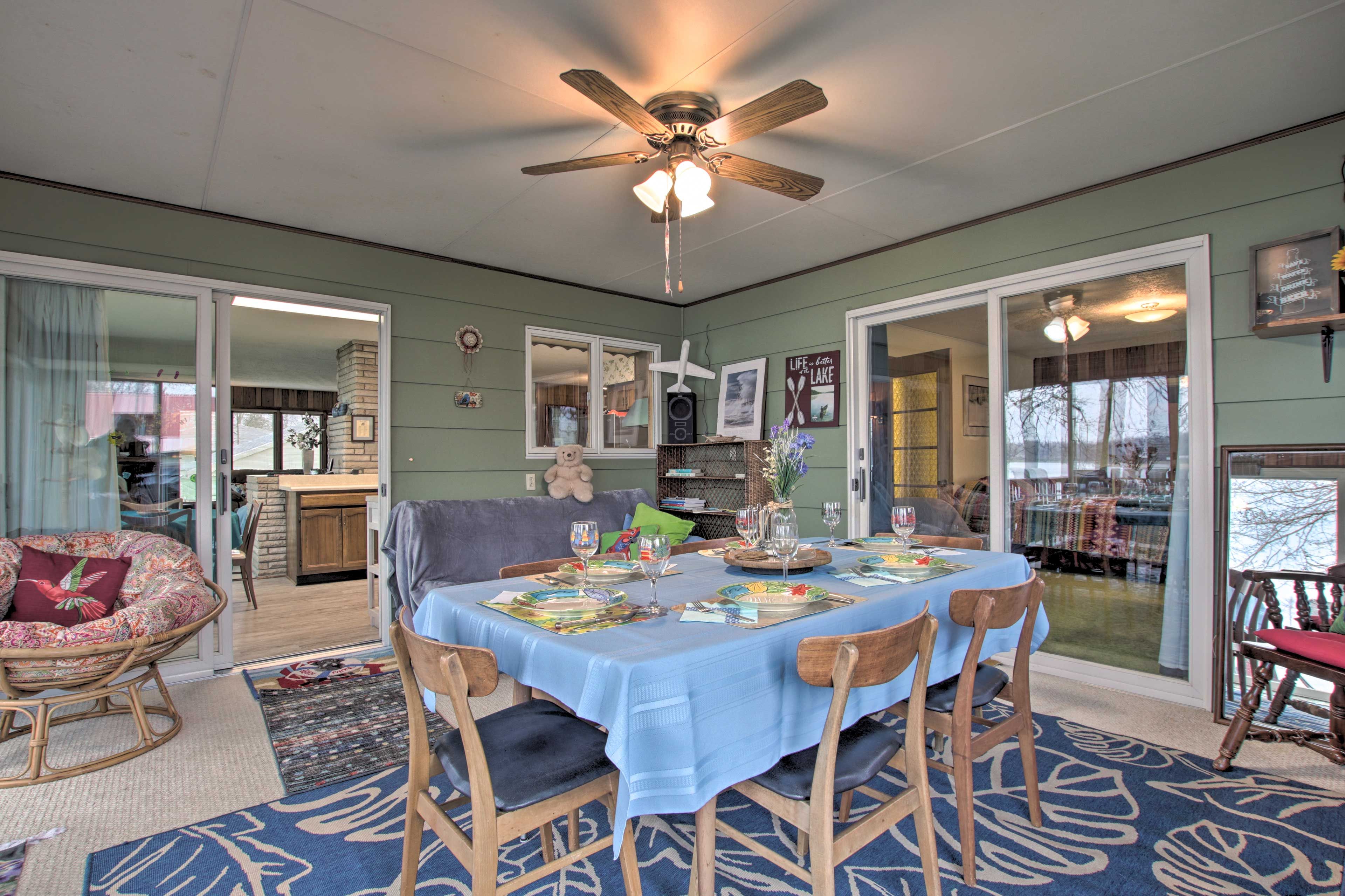 Enjoy a semi-al fresco feast in the sun room!