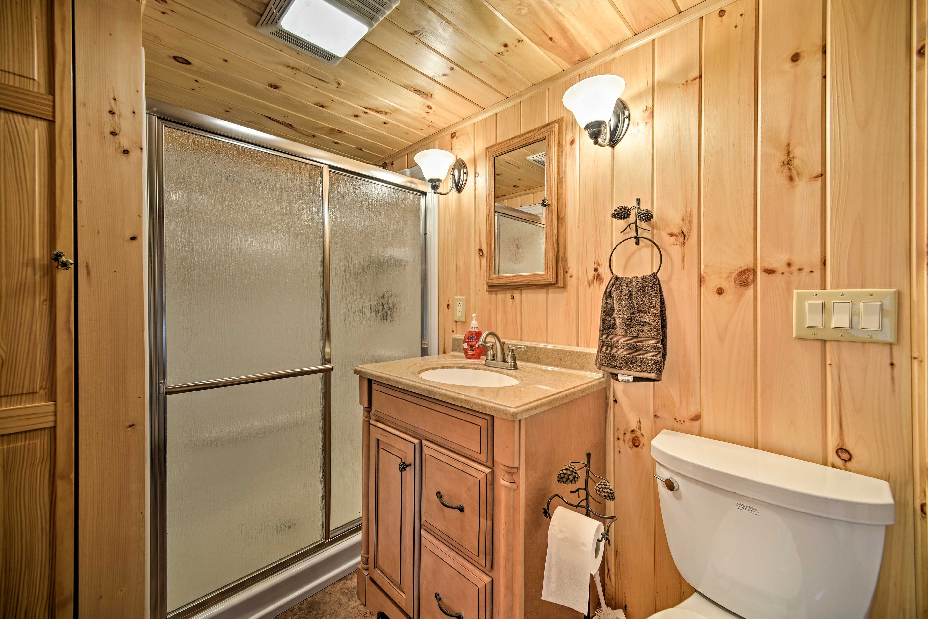 After a day of hiking, wash off in the shower!