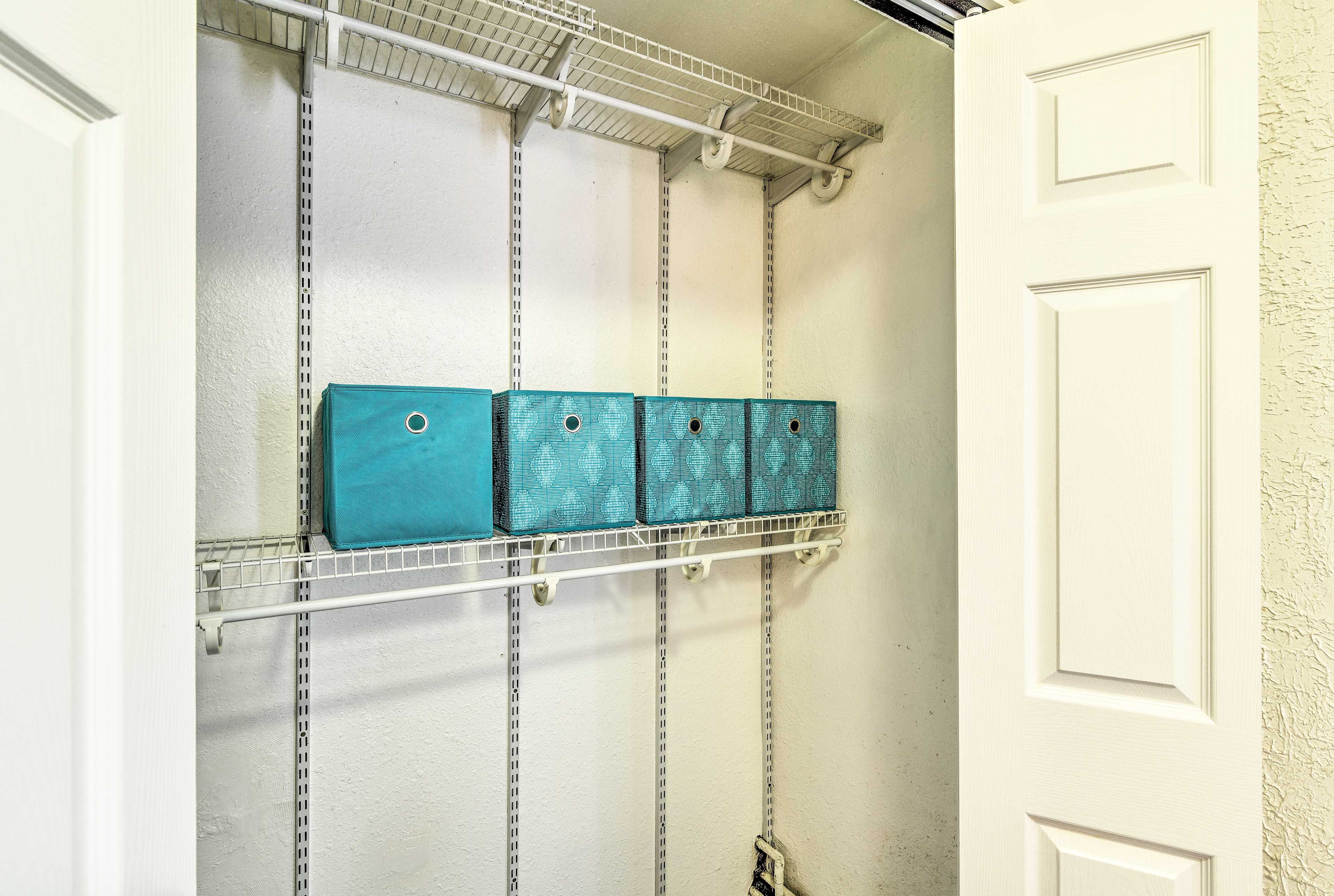 You'll have ample closet space for your luggage.