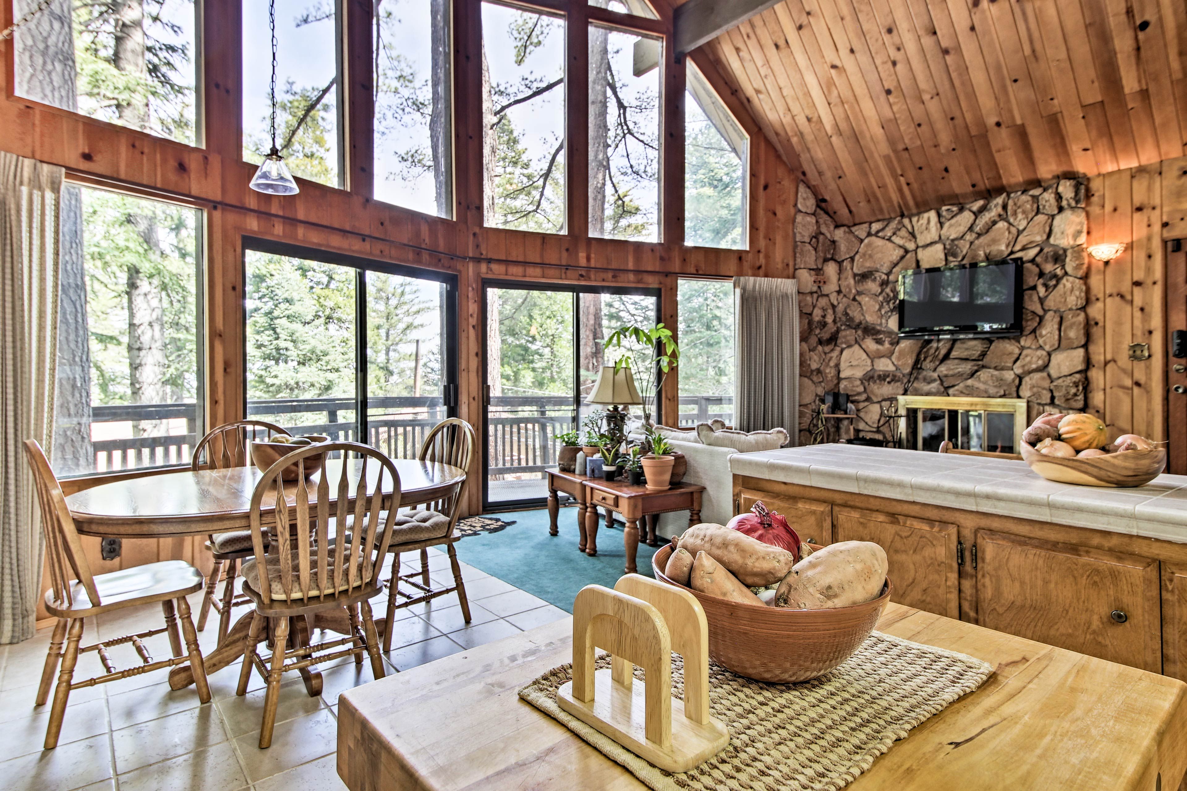 Bask in the natural light and forest views!
