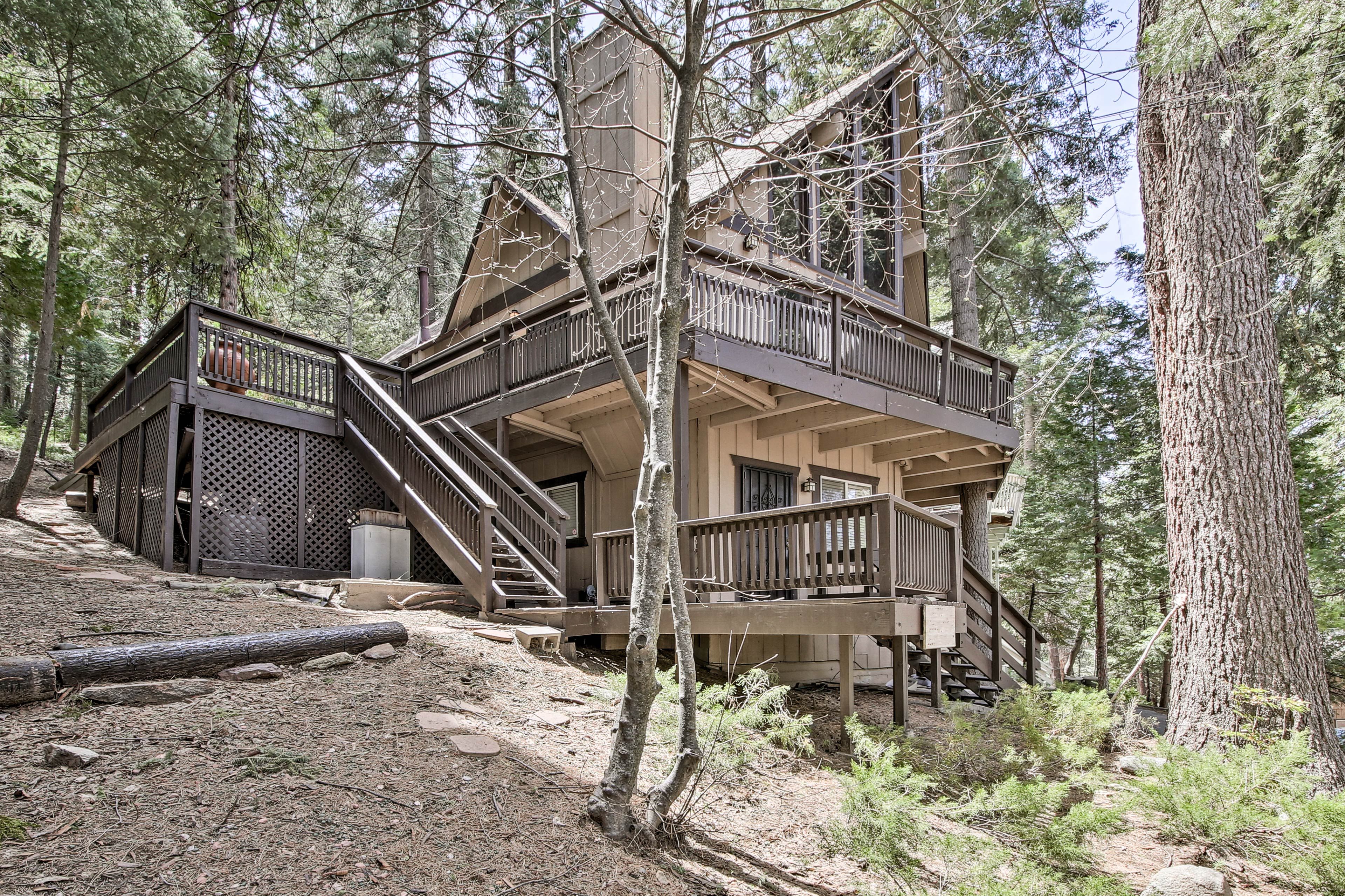 This 2-bedroom, 2-bath rental can host a group of 7.