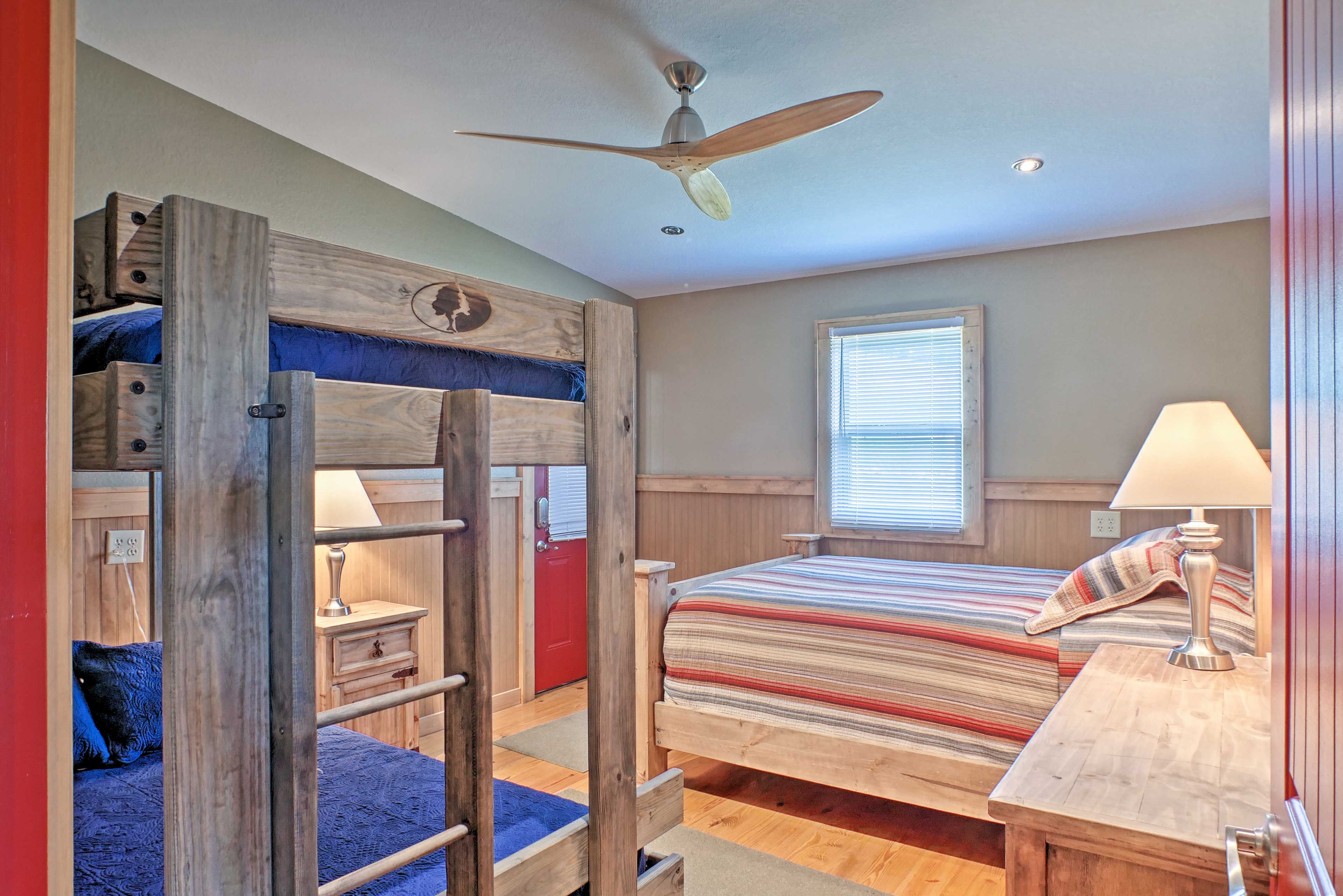 Bedroom 1 | Queen Bed | Twin/Full Bunk Bed | Linens Provided