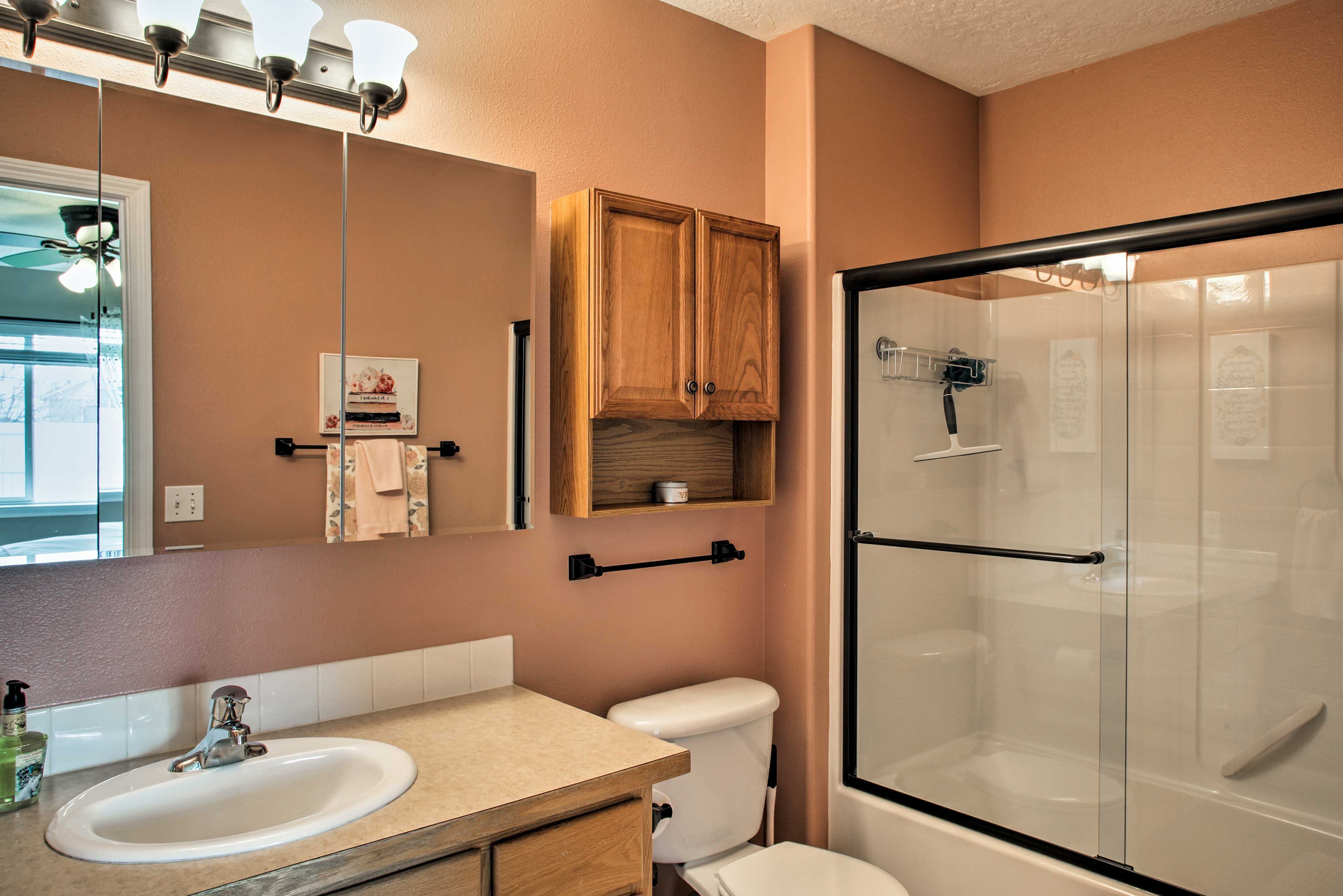 Rinse off with a shower or relax in the bath.