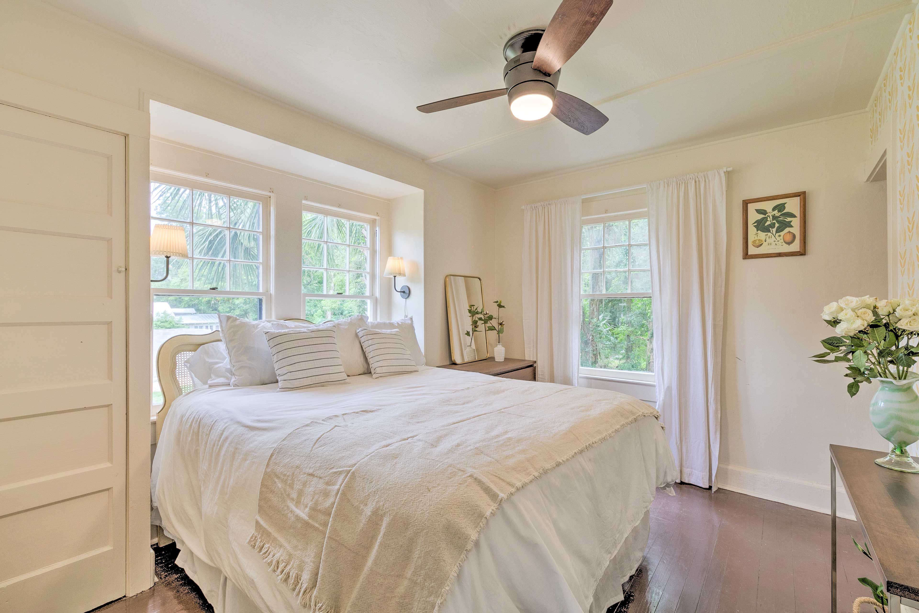 Look forward to a peaceful slumber in this plush bed each evening.