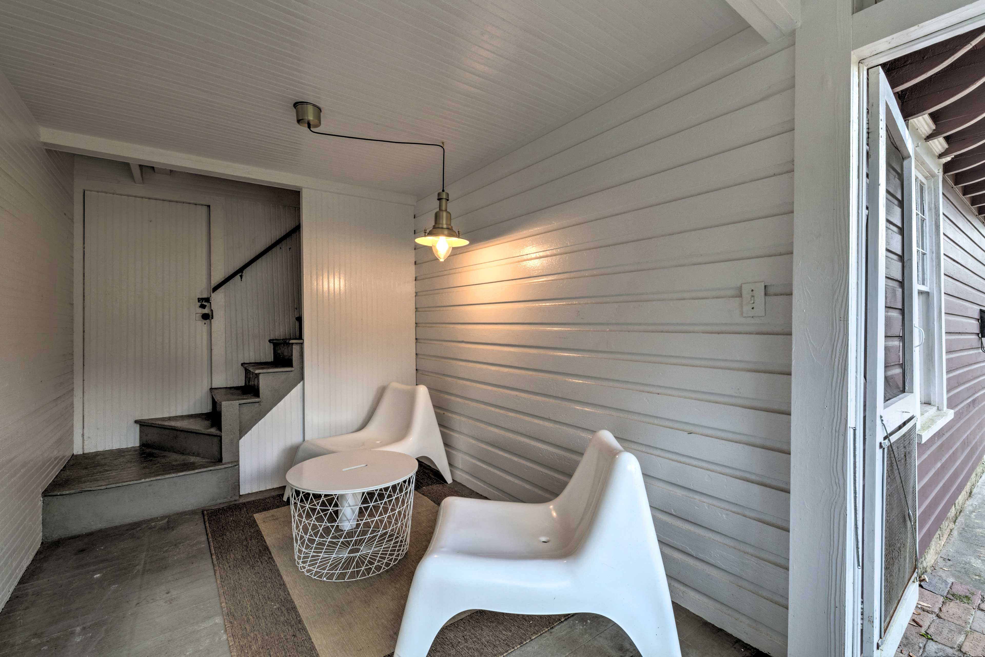 Relax and unwind in the sunroom.