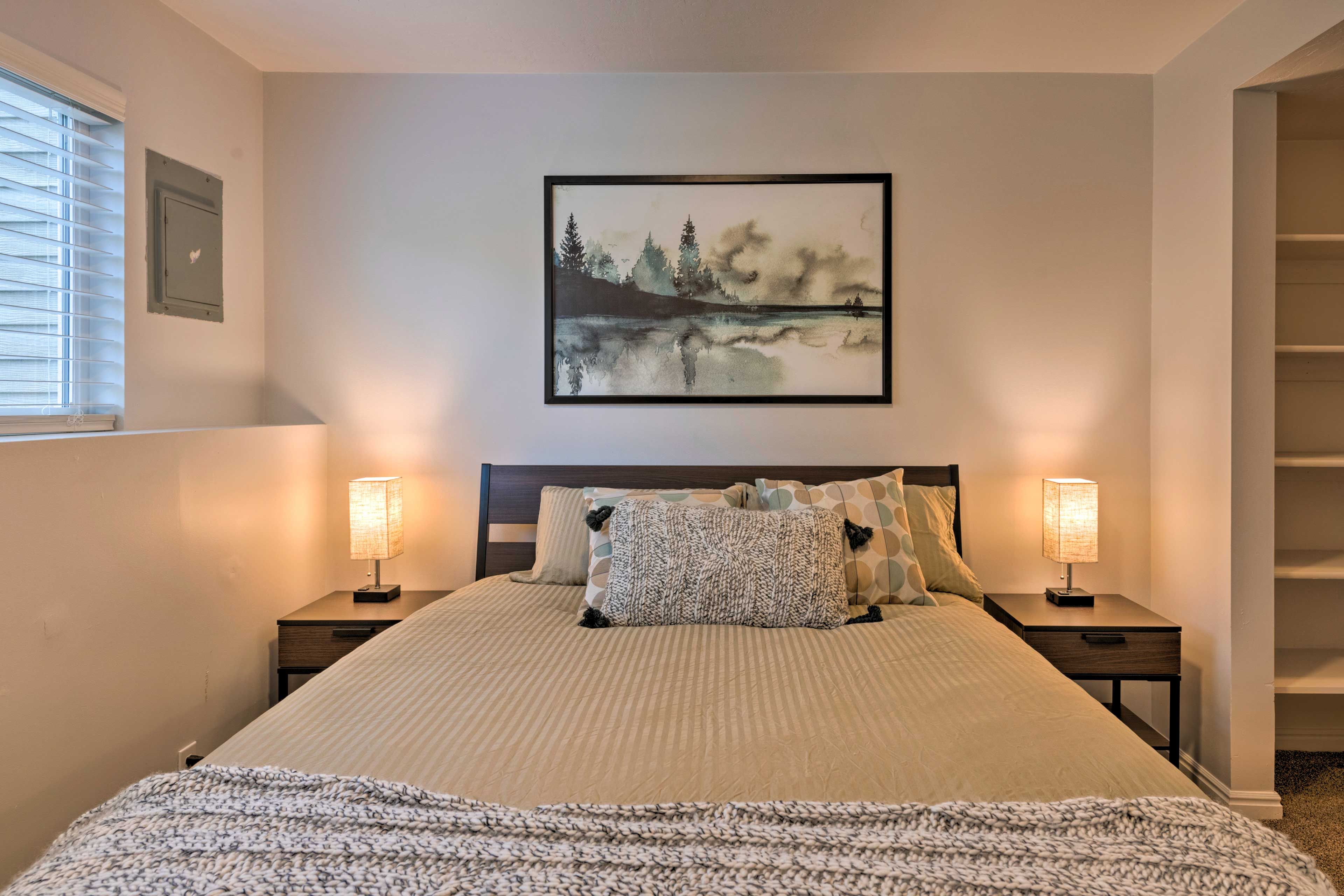 Charging your phone is seamless on the bedside table.