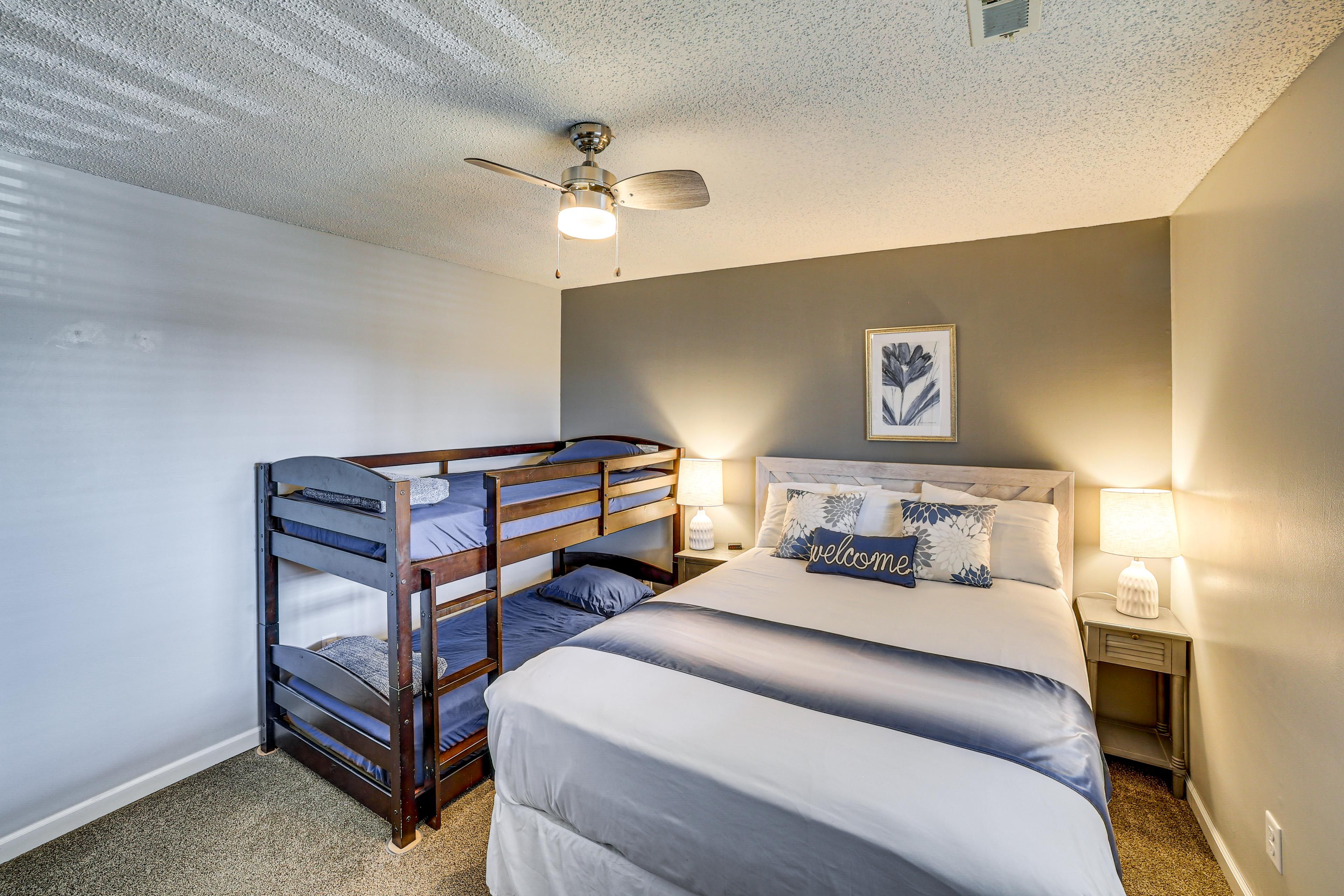 Bedroom 2 | Queen Bed | Twin Bunk Bed