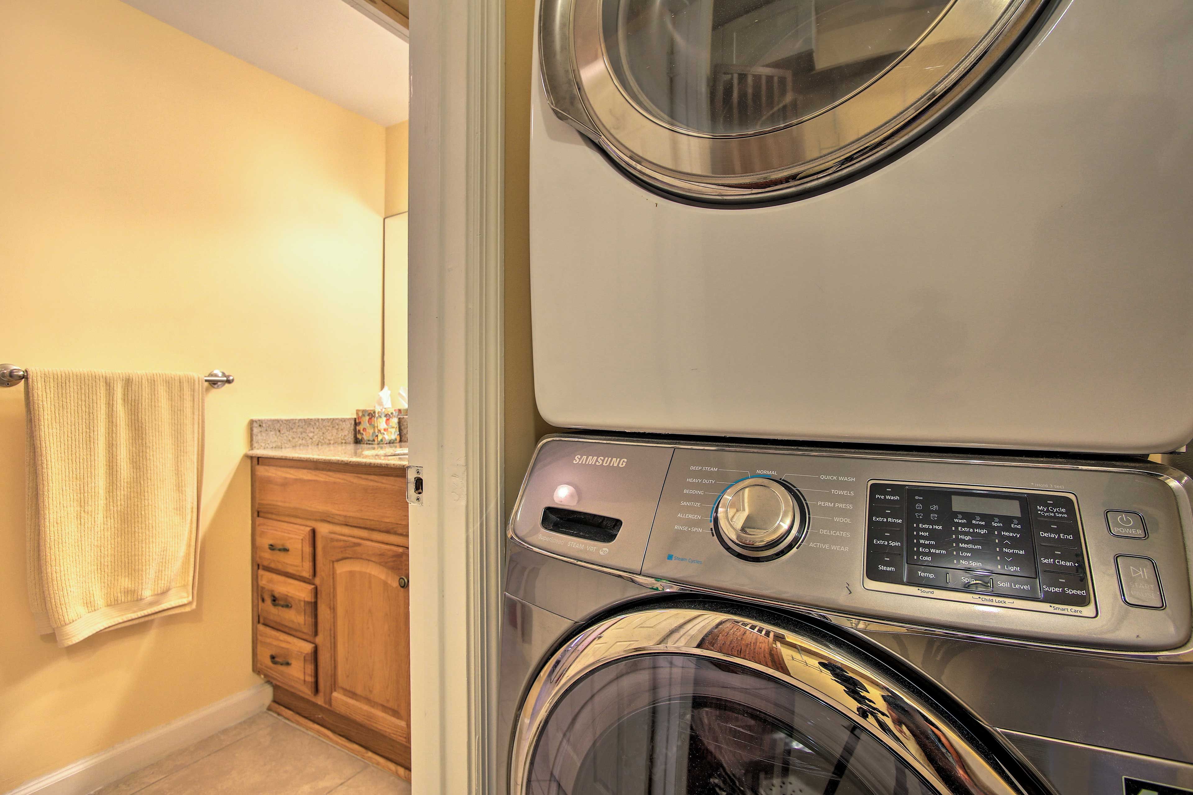 Keep your clothes fresh with a washer and dryer.