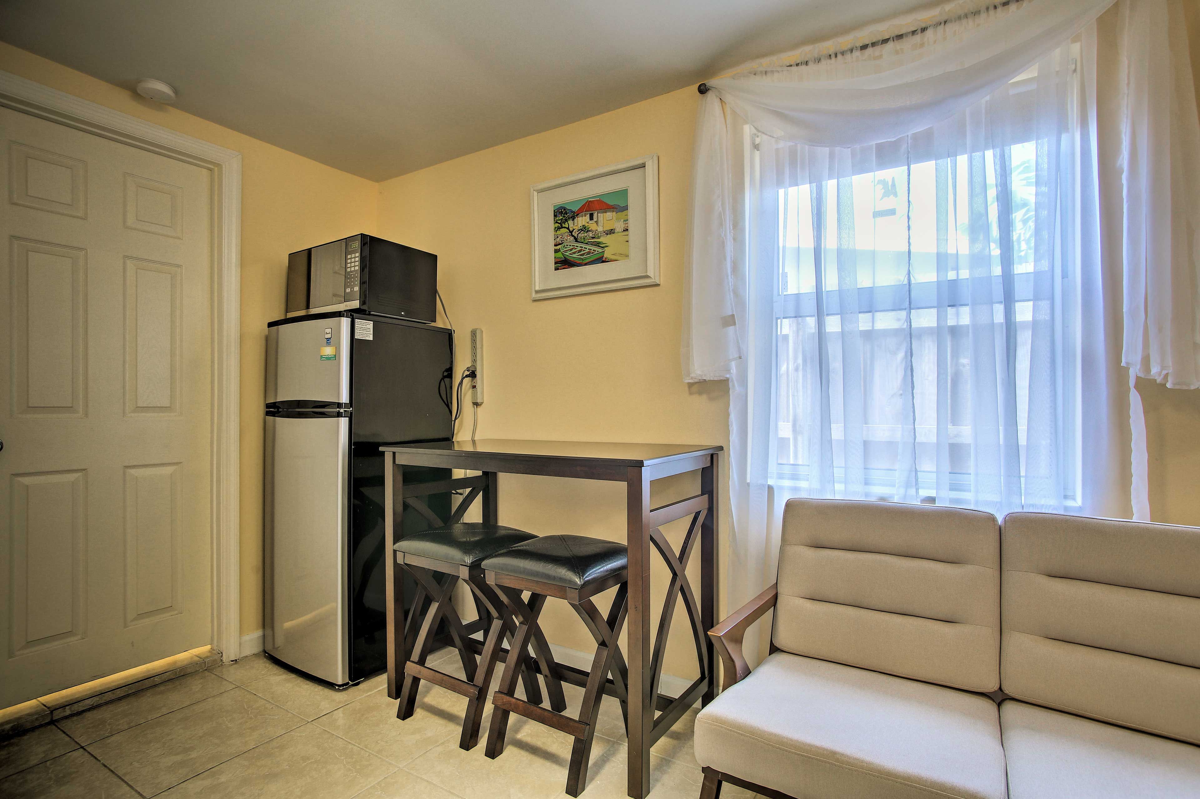 Grab a refreshing beverage out of the fridge to rehydrate.