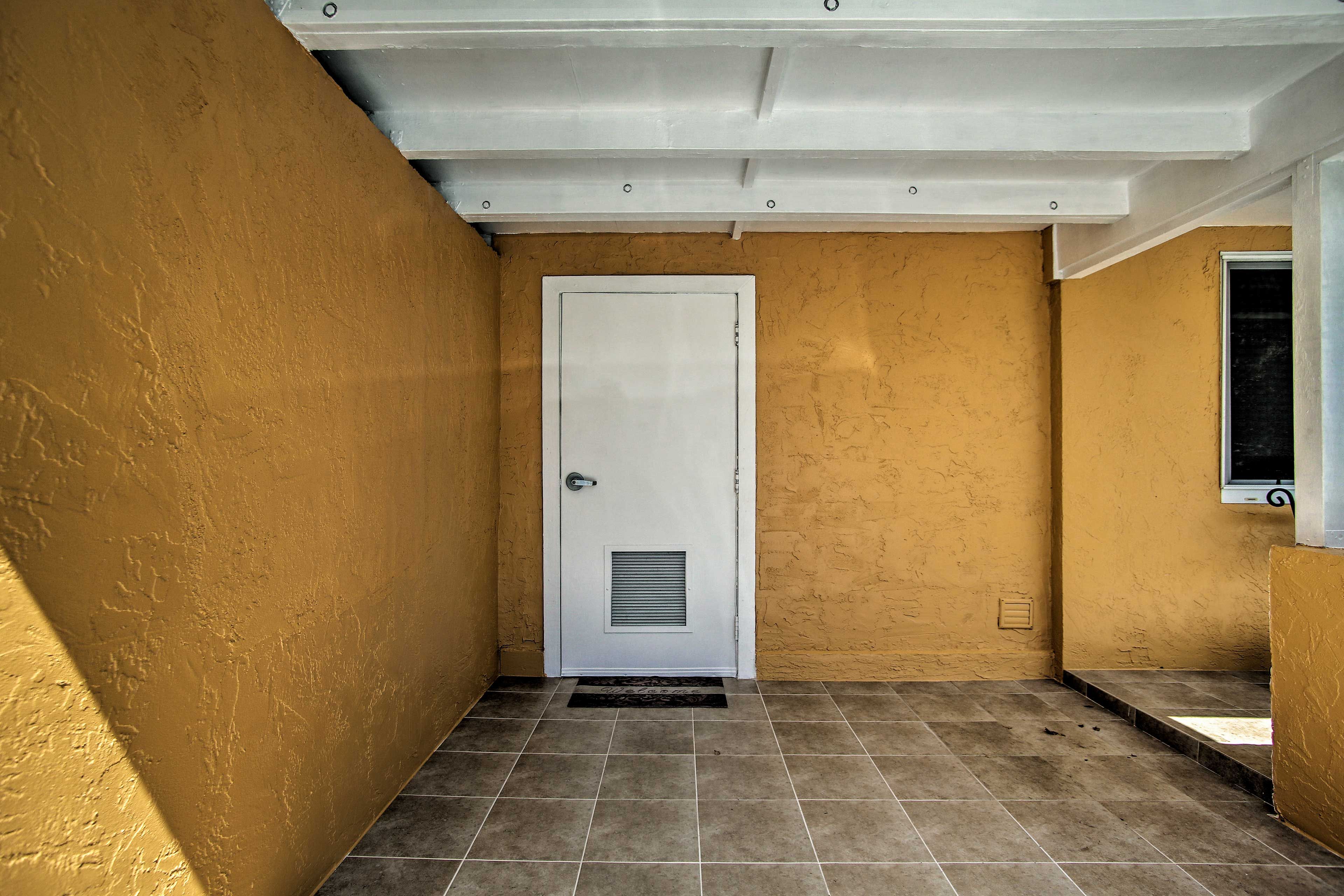 Take your flip flops off at the door to shake all the sand off of them.