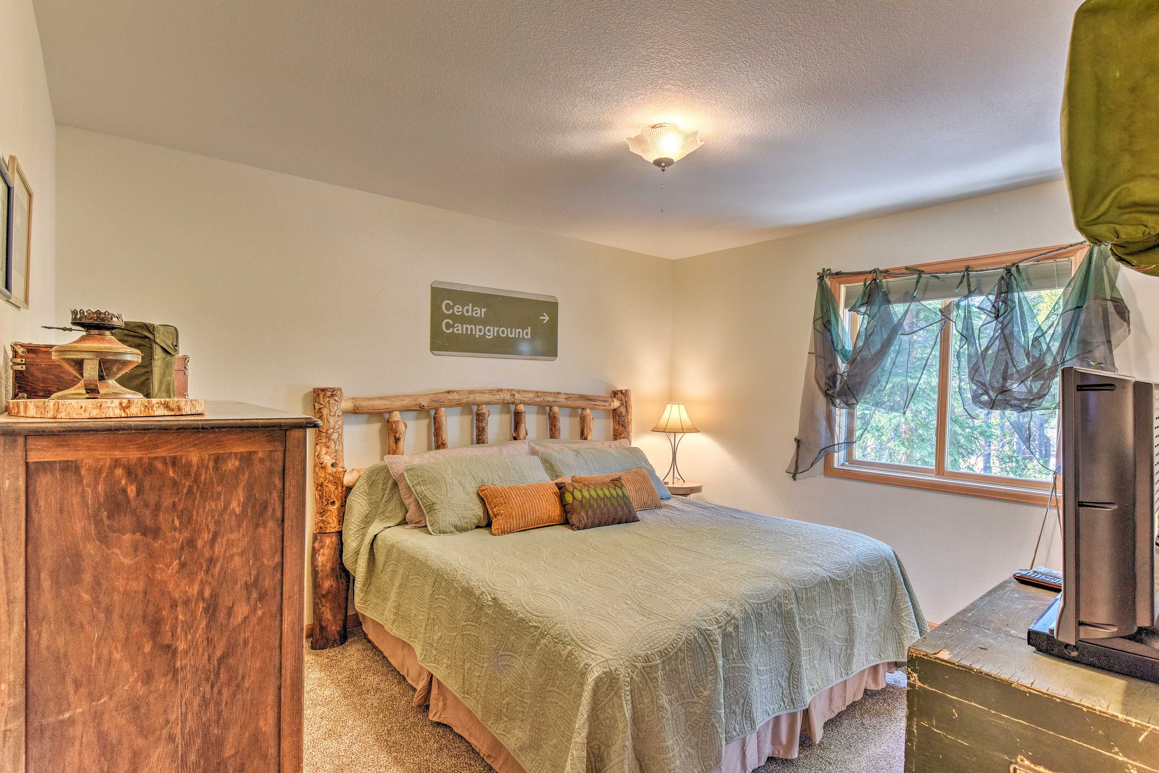 The second bedroom also features a king-sized bed.