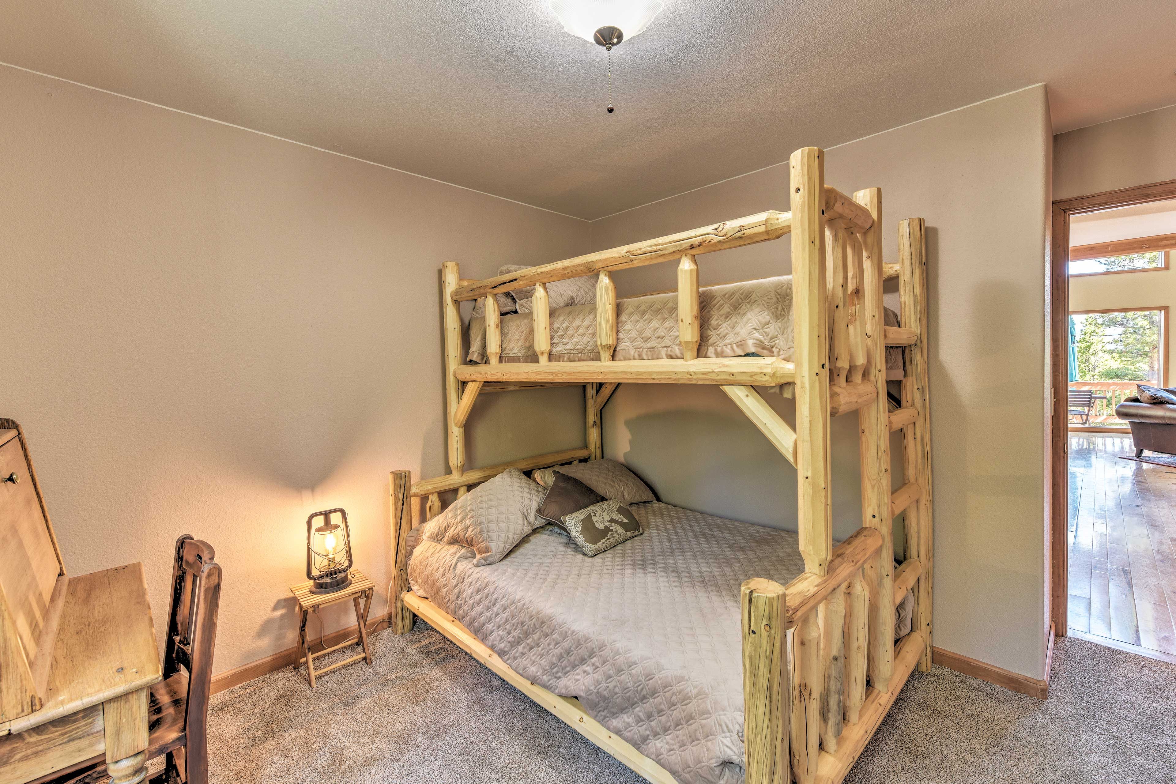 The 3rd bedroom is perfect for children with its twin-over-full bunk bed.