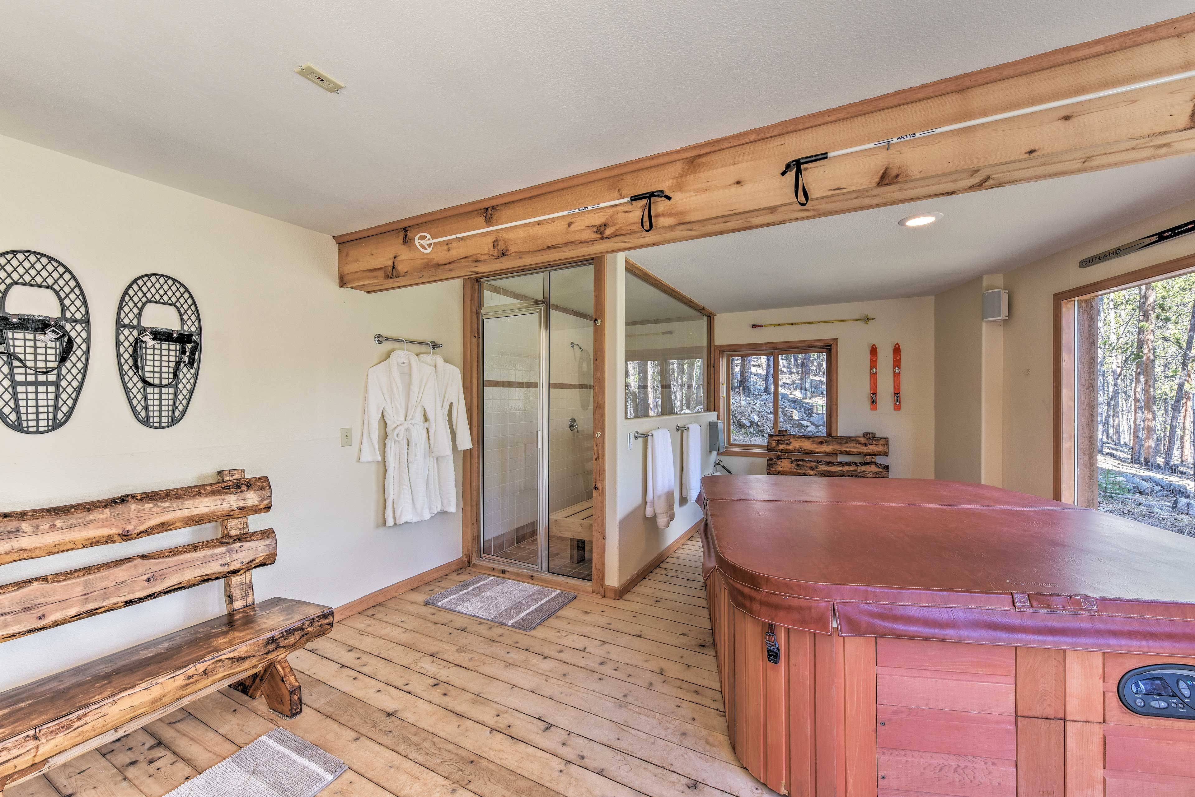 You'll probably spend all of your time downstairs once you discover the hot tub!