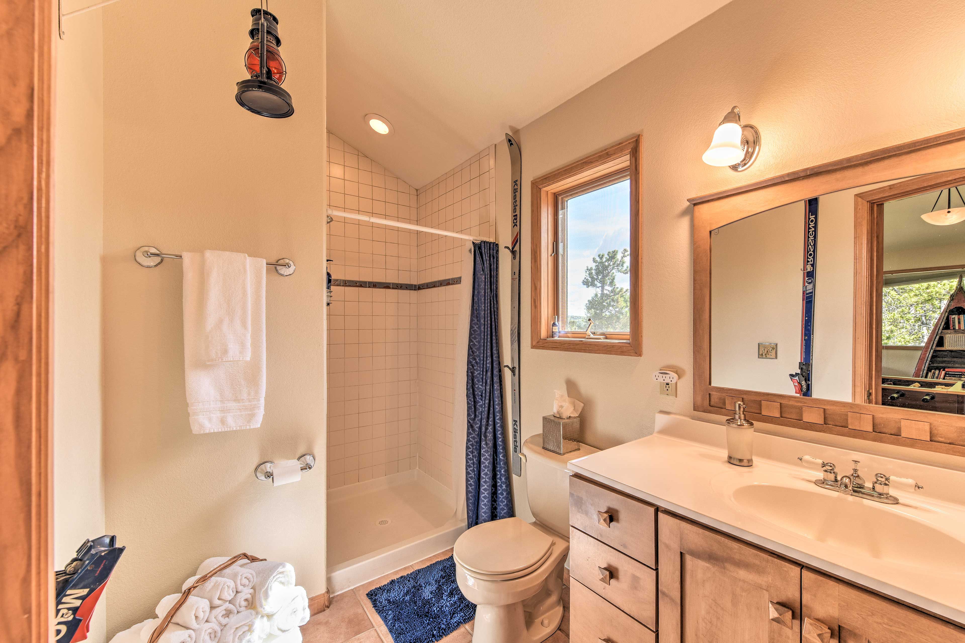 Guests staying in the loft will enjoy a private bathroom.