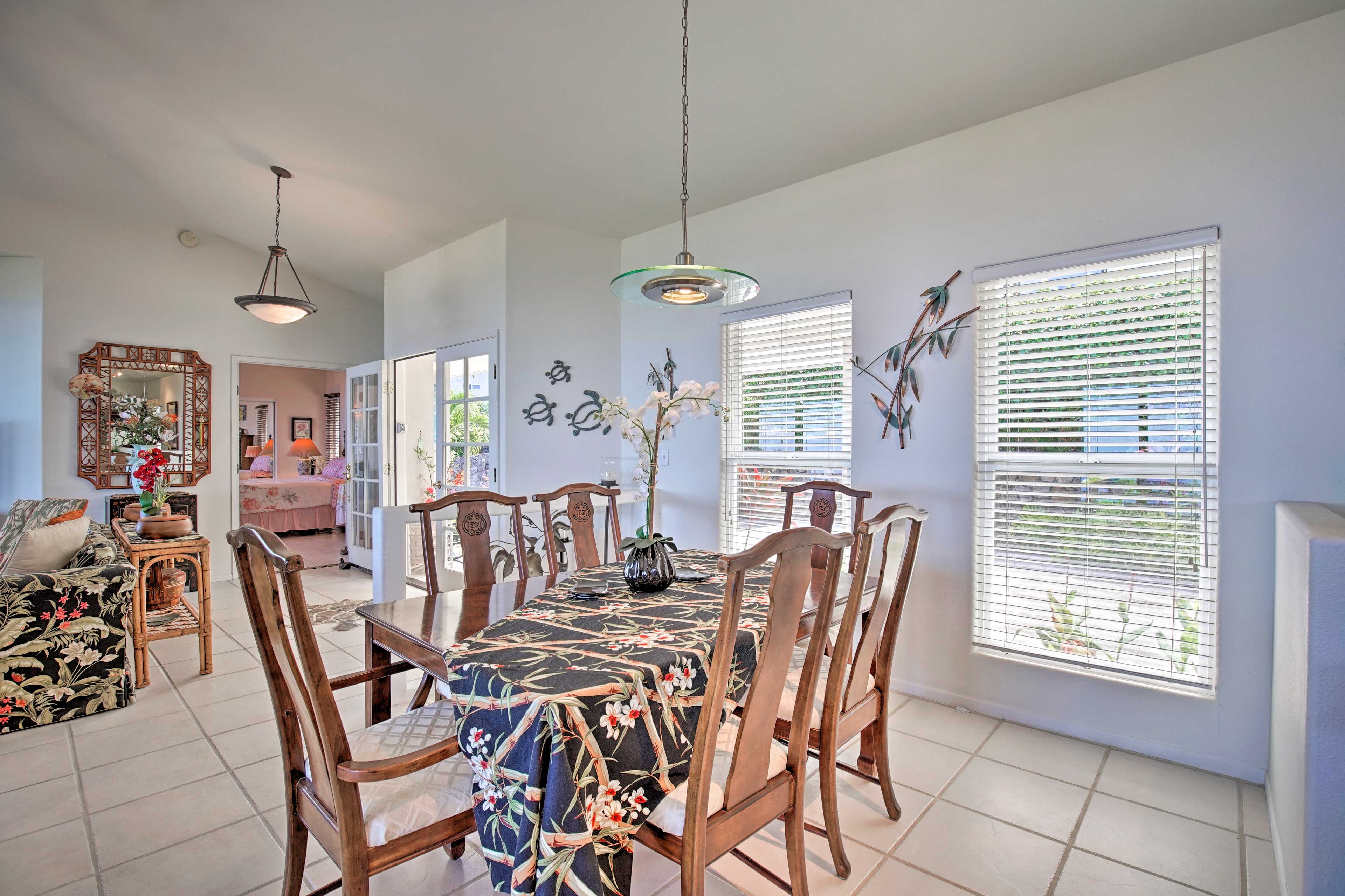 Share meals at this 6-person dining table.