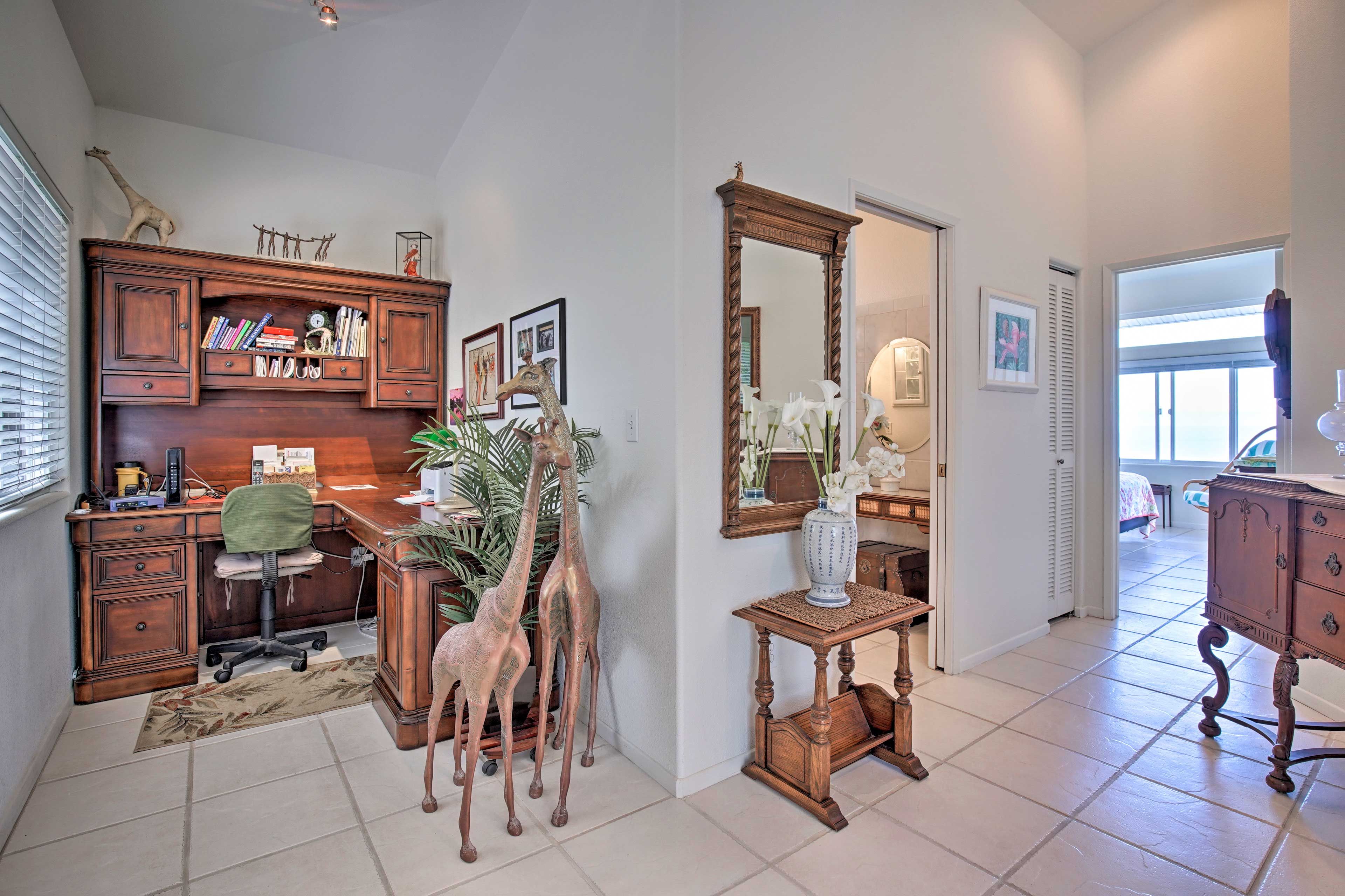 Can't disconnect? You'll find several work spaces/desks throughout the home.